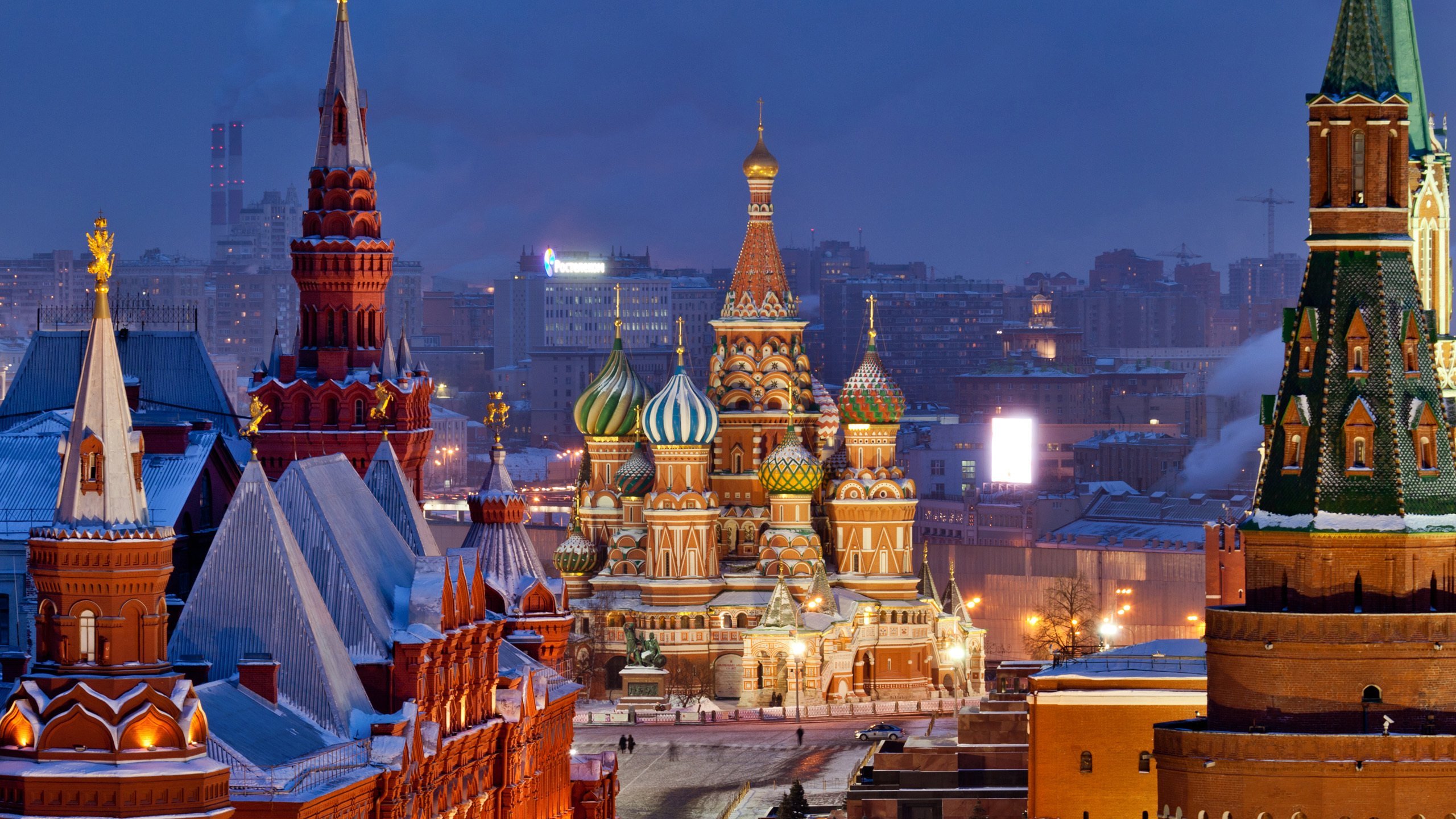 2560x1440 px city light Moscow night snow winter High Quality Wallpapers,High Definition Wallpapers