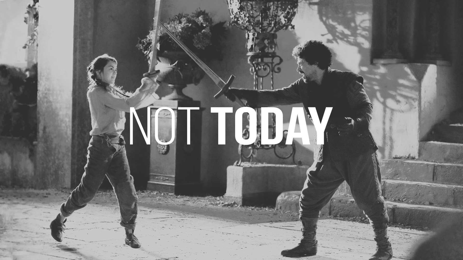 Wallpaper, Game of Thrones, Arya Stark, Maisie Williams, monochrome 1920x1080