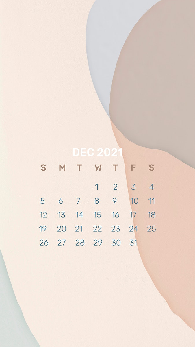 Calendar December Phone Wallpaper Vector Abstract Background Image Wallpaper