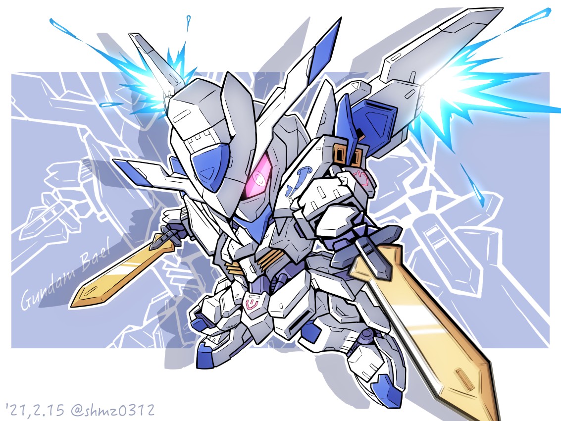 gundam bael (gundam and 1 more) drawn by shokkaa_(shmz61312)