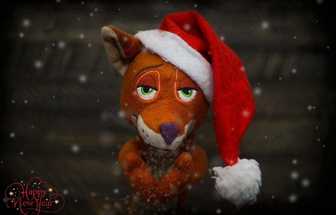 Wallpaper background, toy, Fox, Christmas mood image for desktop, section настроения