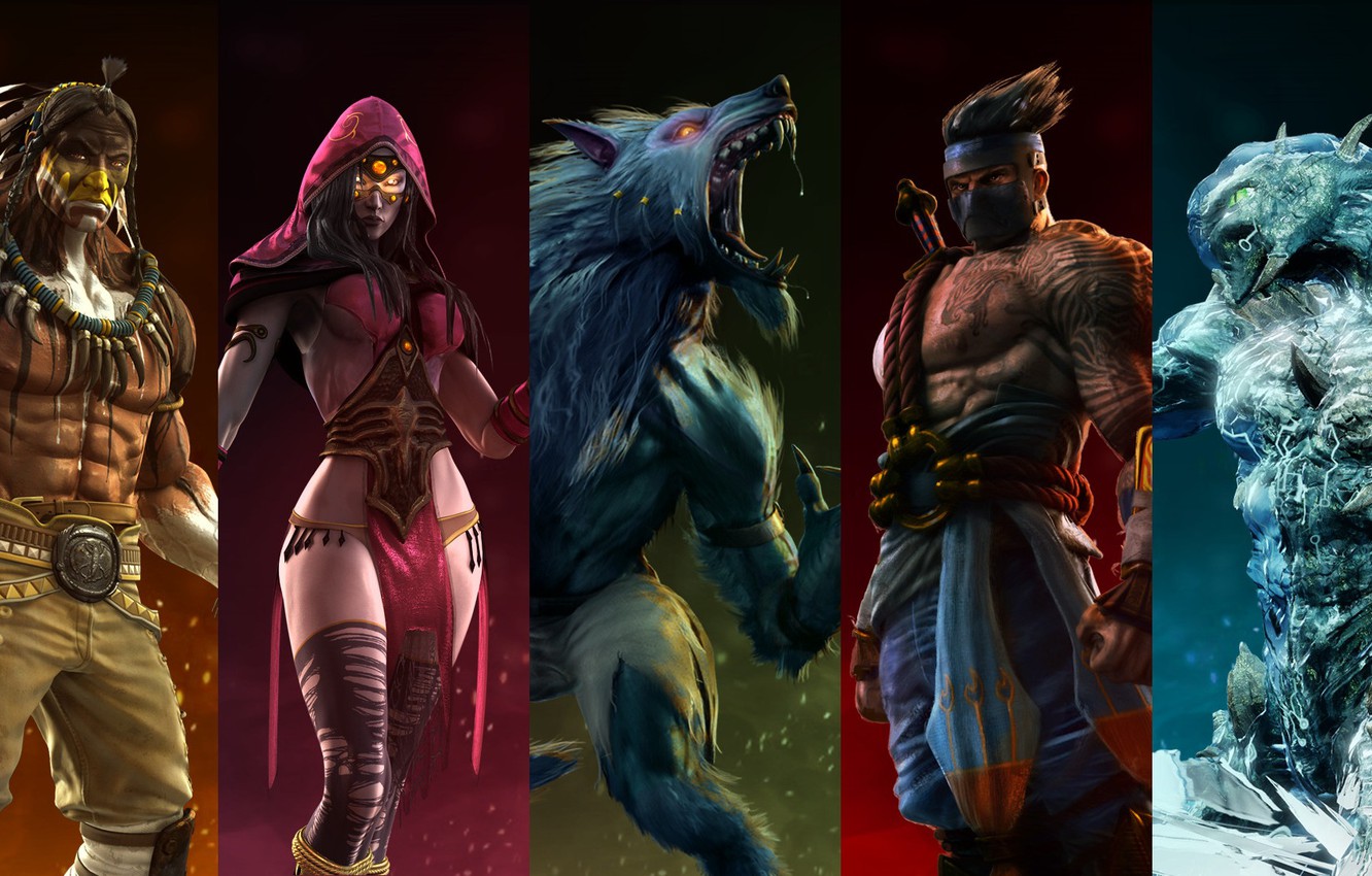 Wallpaper characters, Killer Instinct, Sadira, Chief Thunder, Glacius, Jago, compilation, Sabrewulf image for desktop, section игры