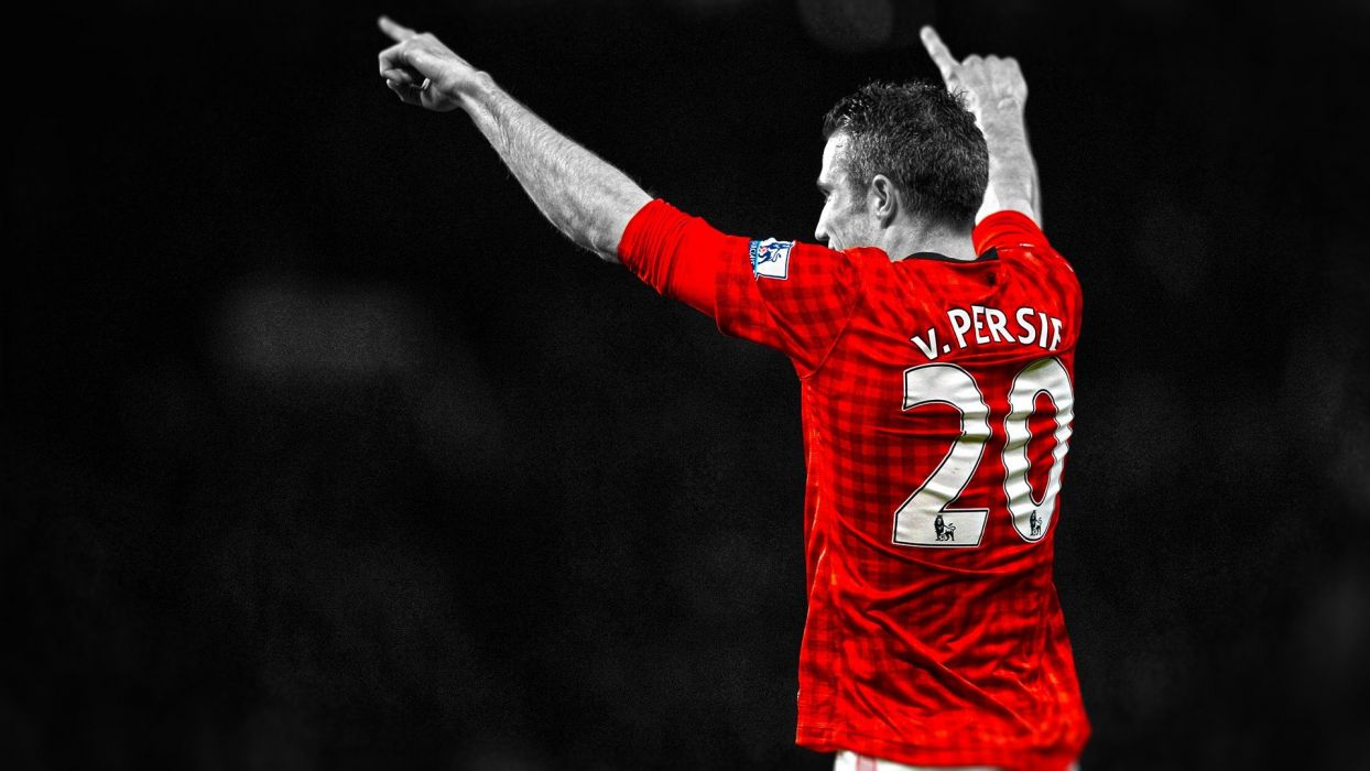 Soccer HDR photography Manchester United FC Robin van Persie Manchester United premier league cutout RvP football player wallpaperx1080