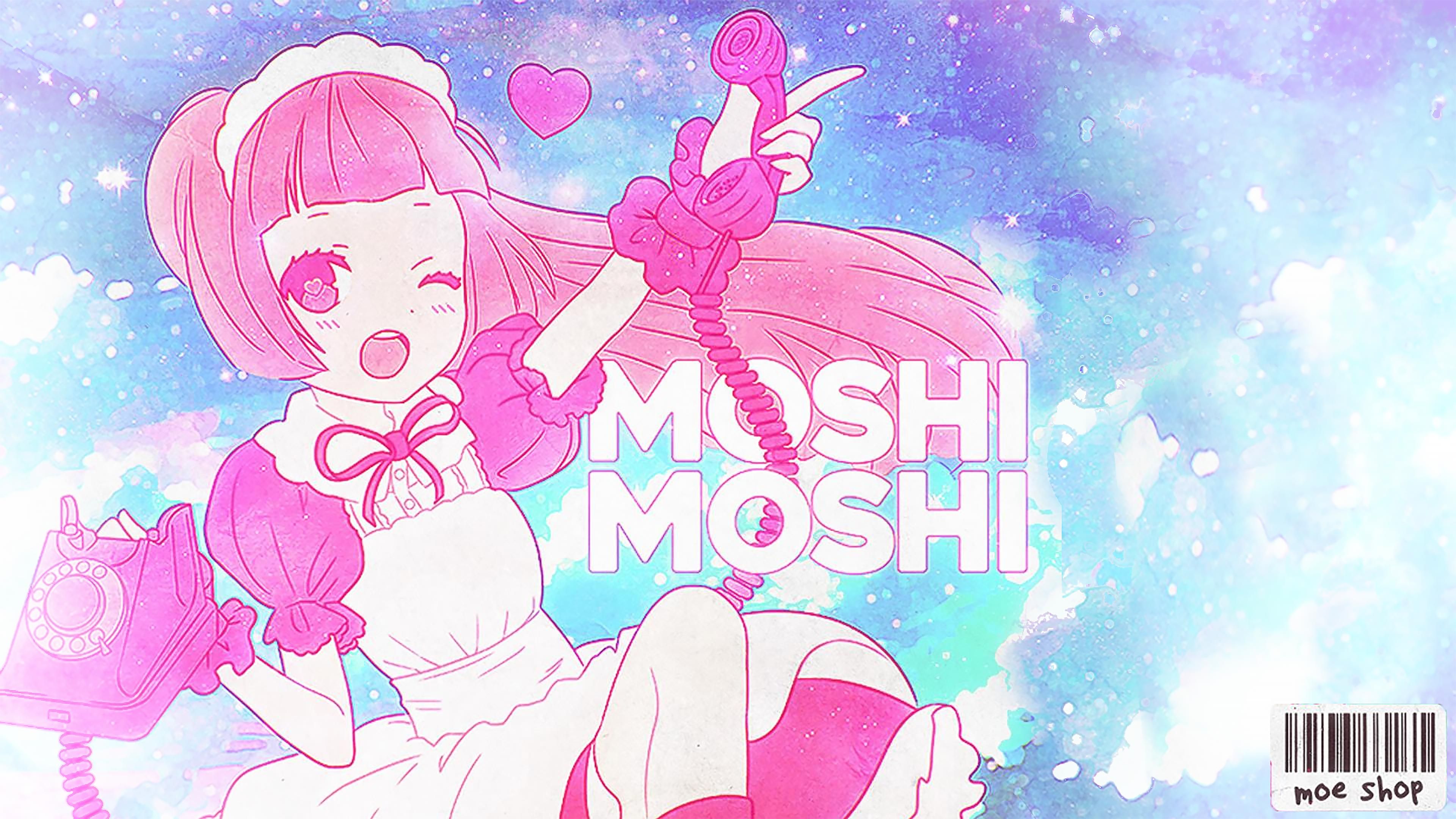 moe wallpaper, cartoon, pink, anime, illustration, fictional character