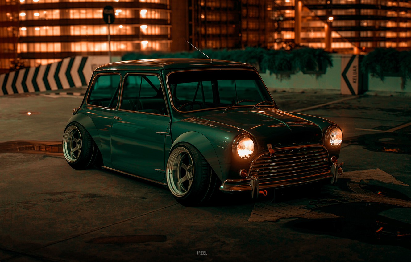 Wallpapers Auto, Night, The game, Retro, Machine, Car, MINI, Sly Cooper, Gran Turismo Sport, Transport & Vehicles, by JREEL, JREEL, Mini Cooper S image for desktop, section игры