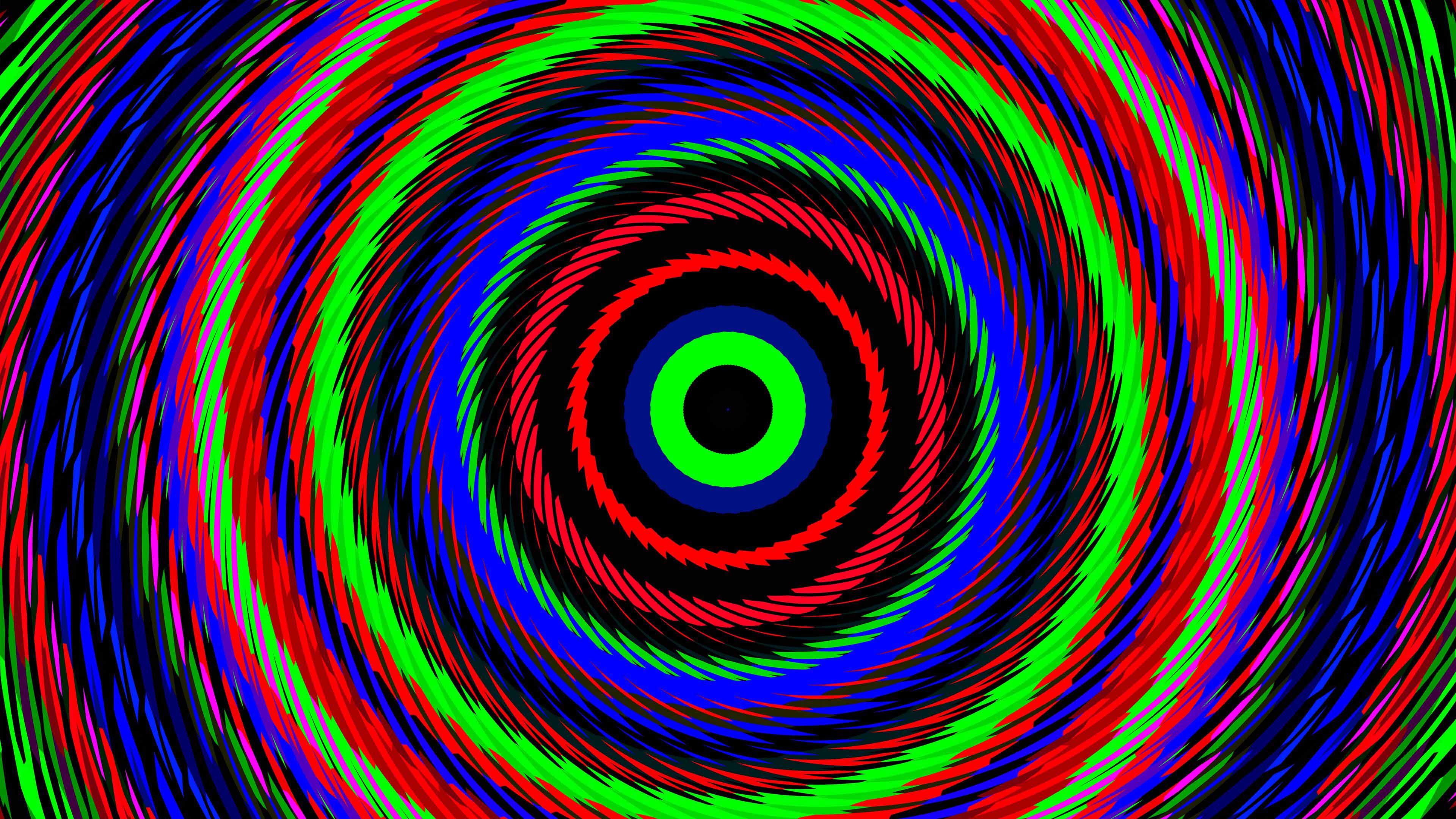 Colorful Circles Optical Illusion Abstraction 4K HD Abstract Wallpaper