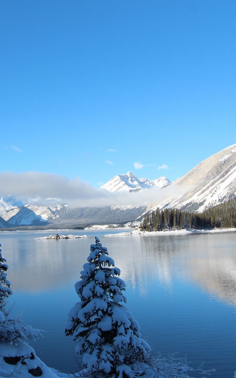 Download Wallpaper 800x1280 Winter, Snow, Lake, Mountain Samsung Galaxy Note Gt N Meizu Mx2 HD Background