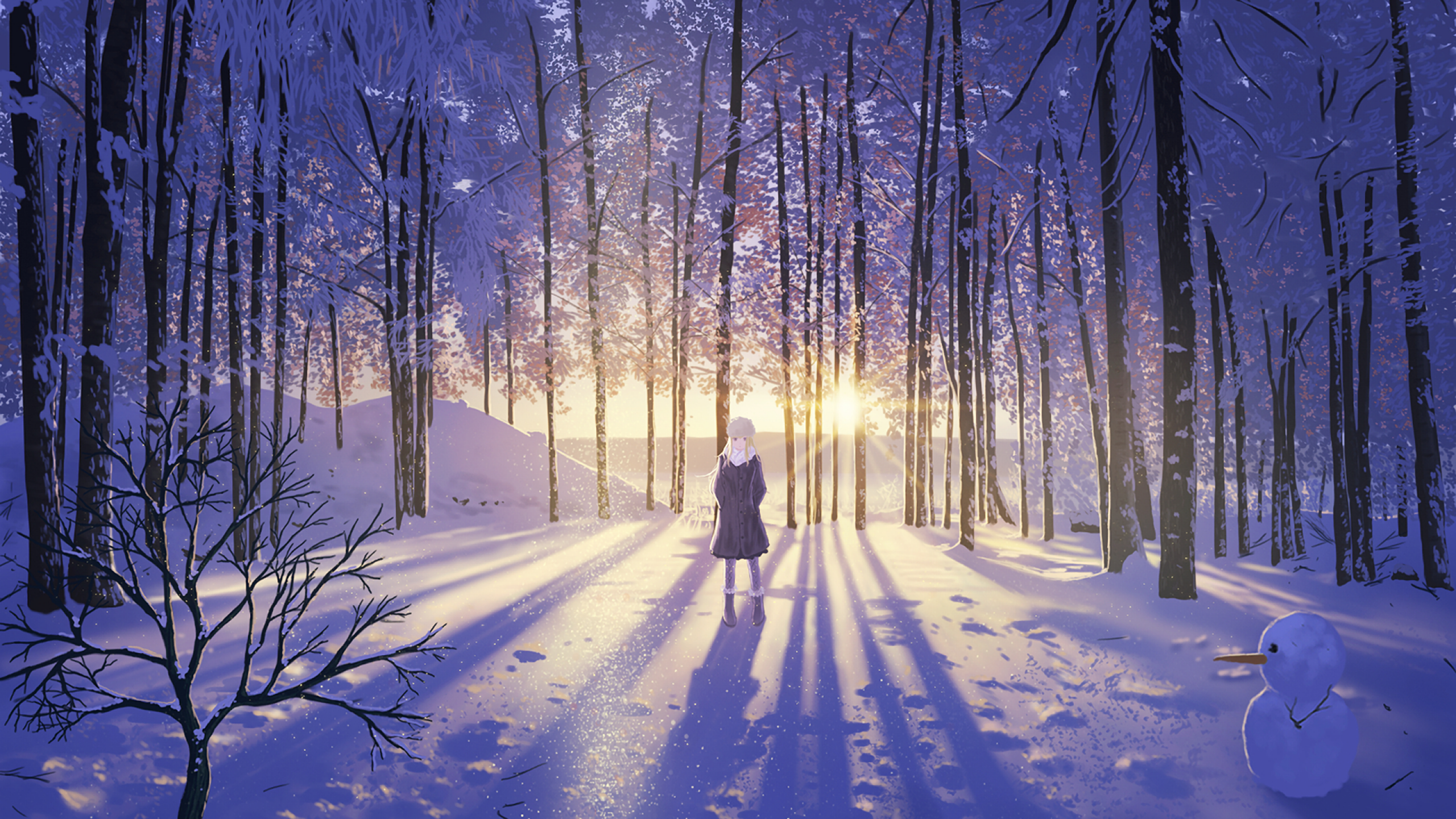 Winter Anime Wallpaper 2560x1440