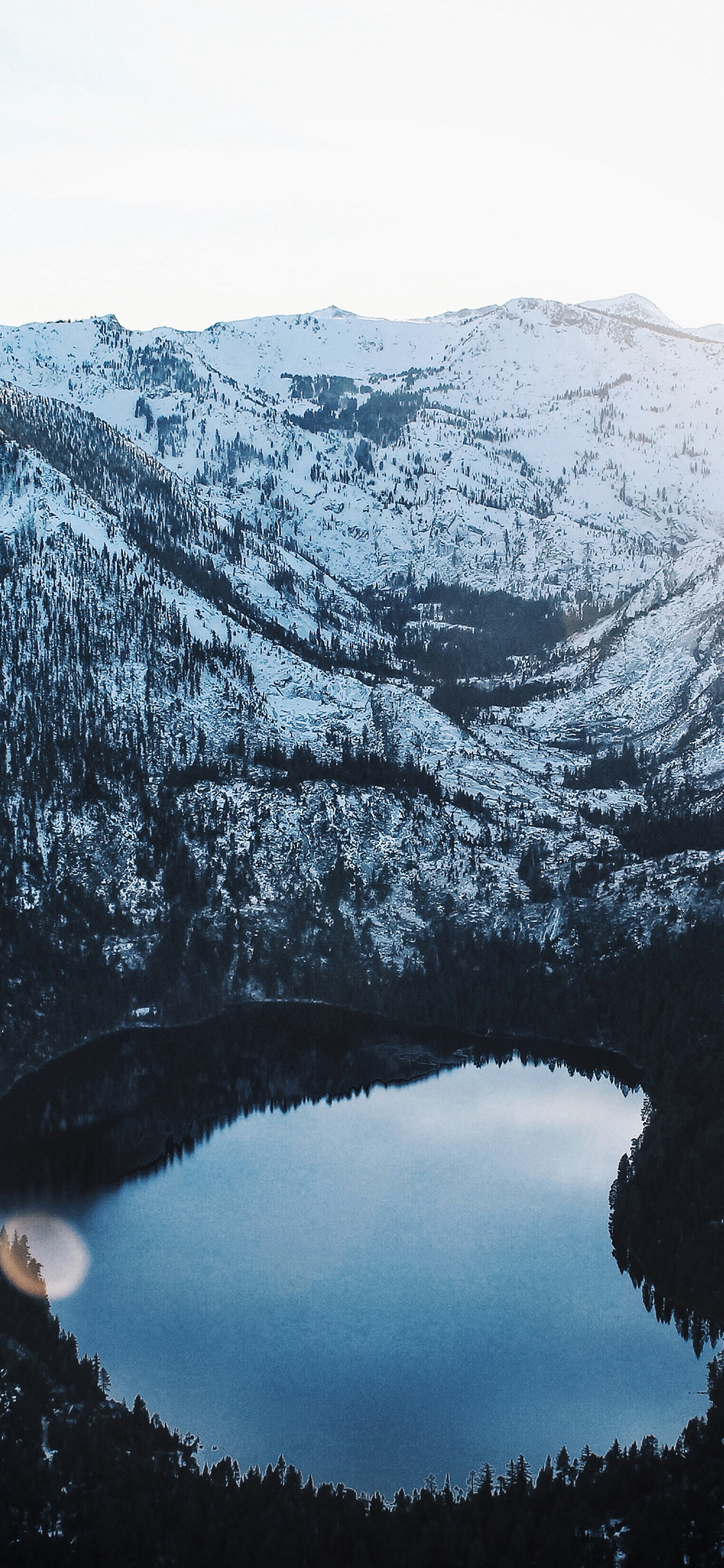 nature cold winter lake mountain