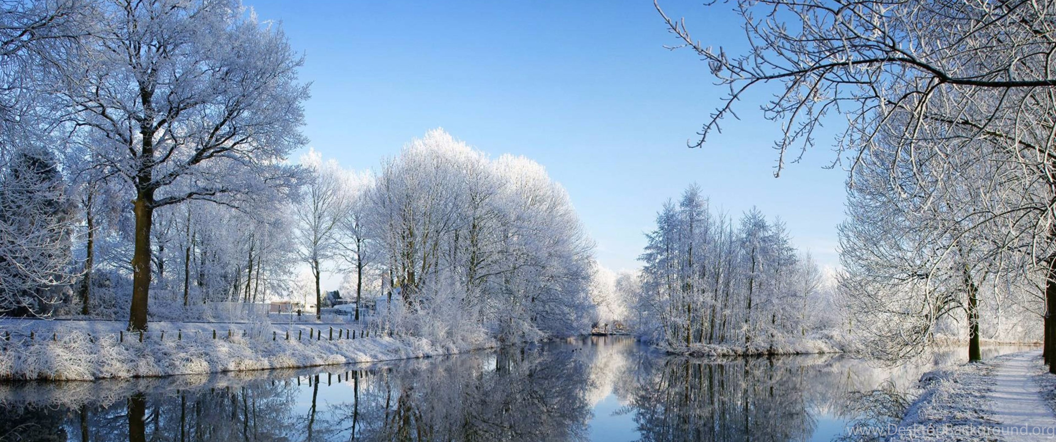 Beautiful Natural Scenes 4K Winter Wallpaper Desktop Background