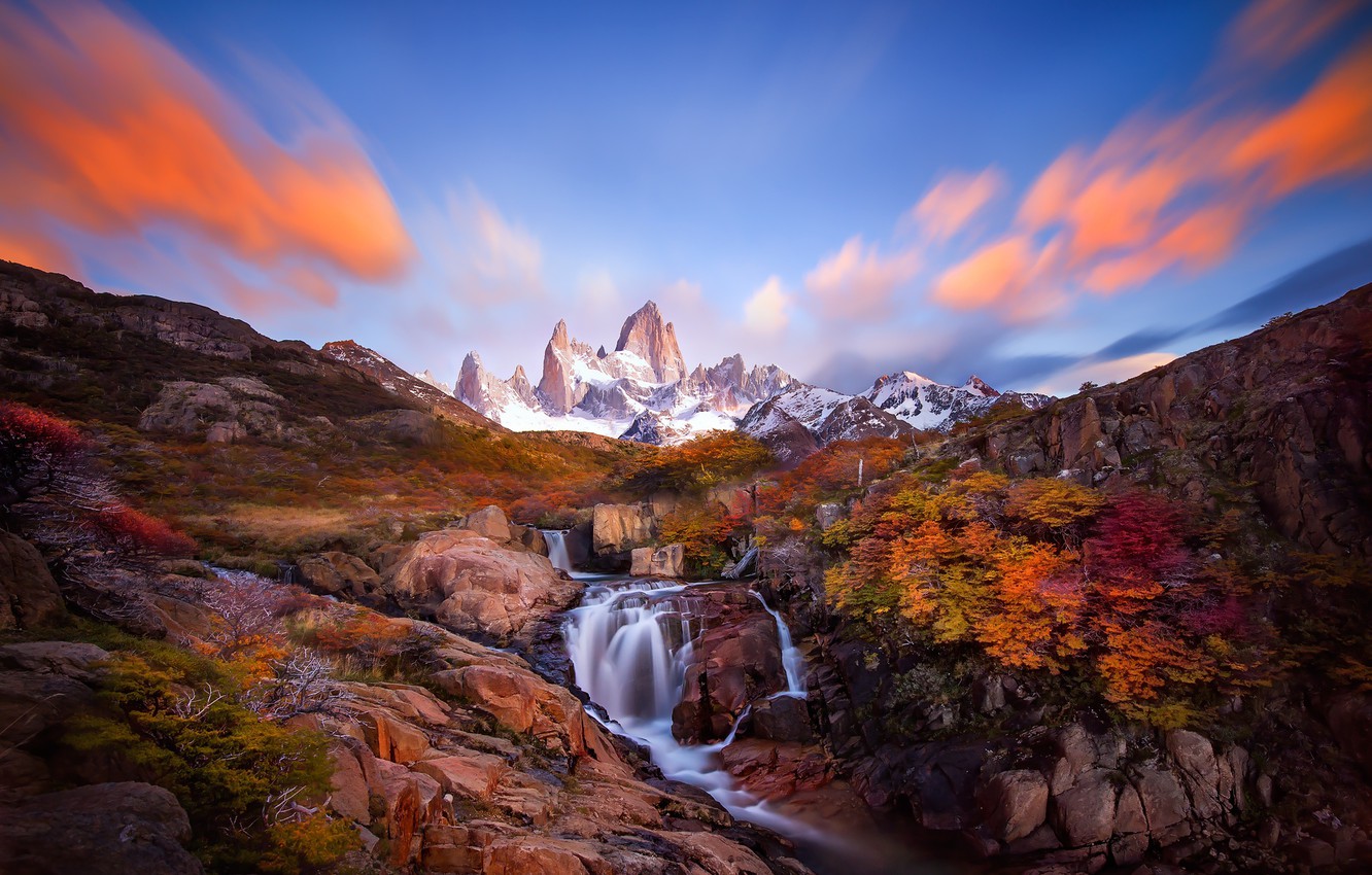 Wallpaper autumn, mountains, river, rocks, dervla, Patagonia image for desktop, section пейзажи