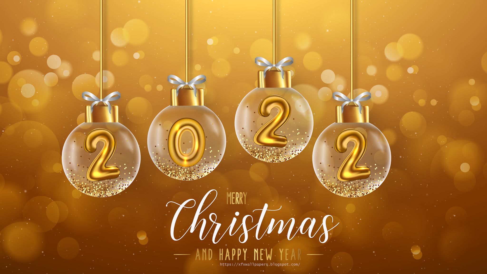 2022 Happy New Year Merry Christmas Wallpaper Free Download