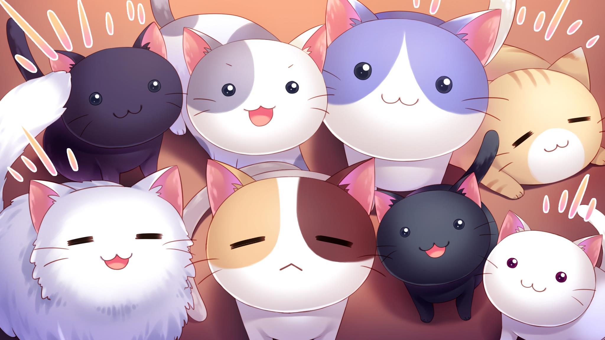 Premium Photo | Cute anime cat character digital illustration painting  artwork