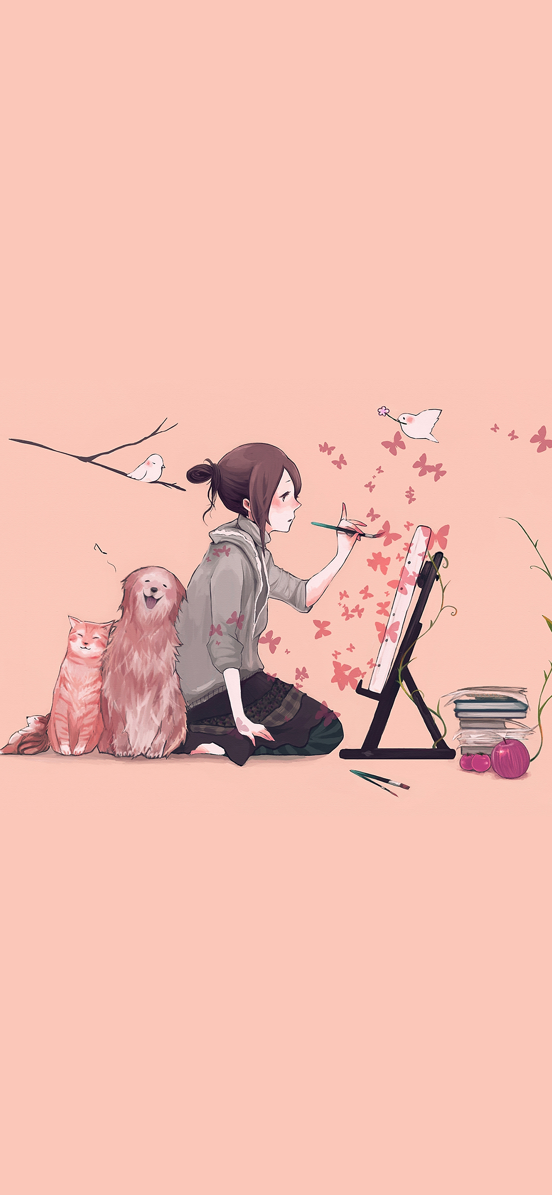 Anime Cute Cat Wallpaper iPhone