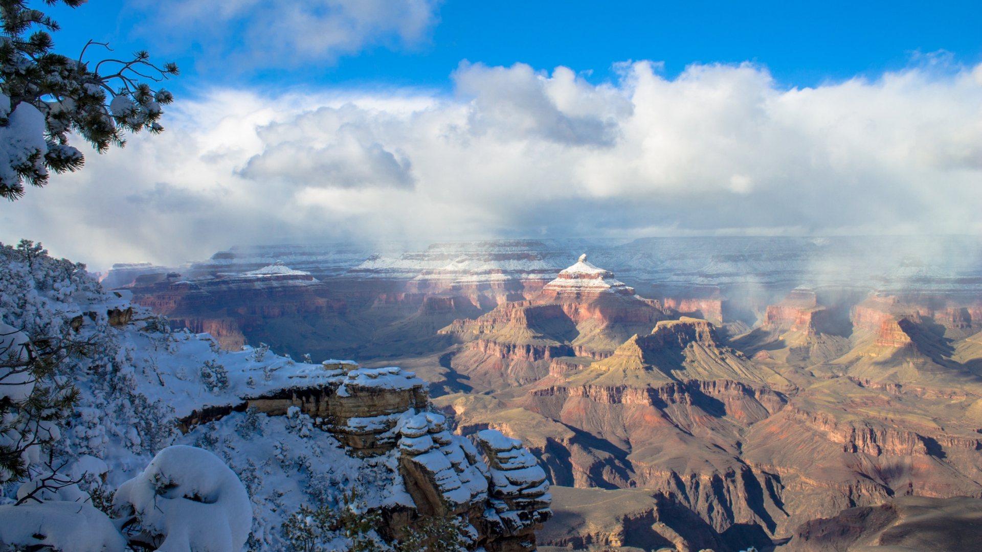 Desktop Wallpaper Grand Canyon, Winter, Nature, HD Image, Picture, Background, Xtlyya
