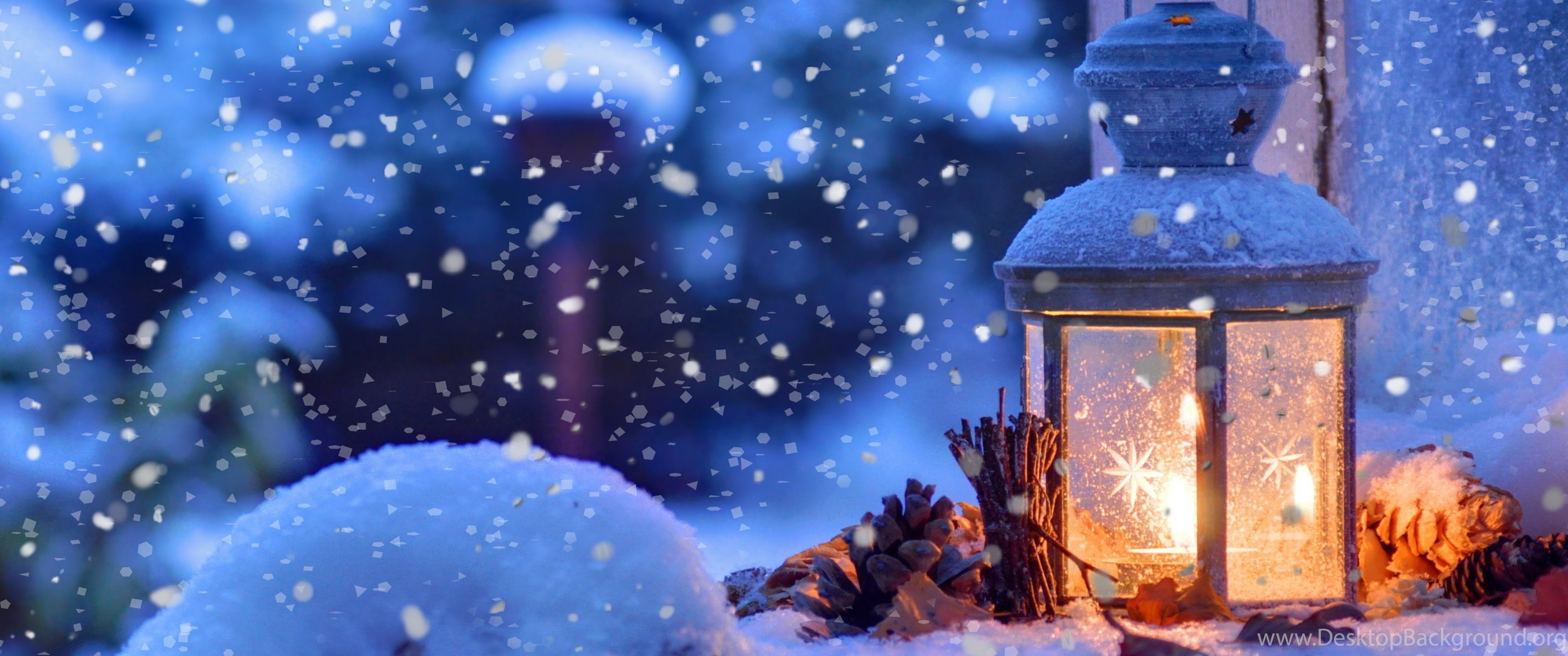 Warm Candle In A Cold Winter Night HD Wallpaper Desktop Background