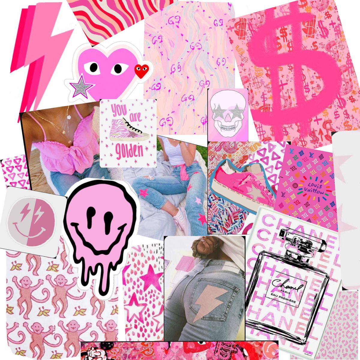 preppy pink collage. Aesthetic wallpaper, Pink, Wallpaper