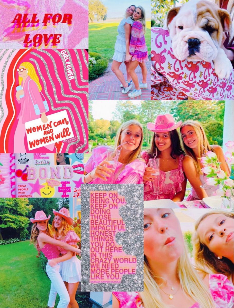 pink preppy collage. Girls in love, Cute wallpaper, Preppy wallpaper