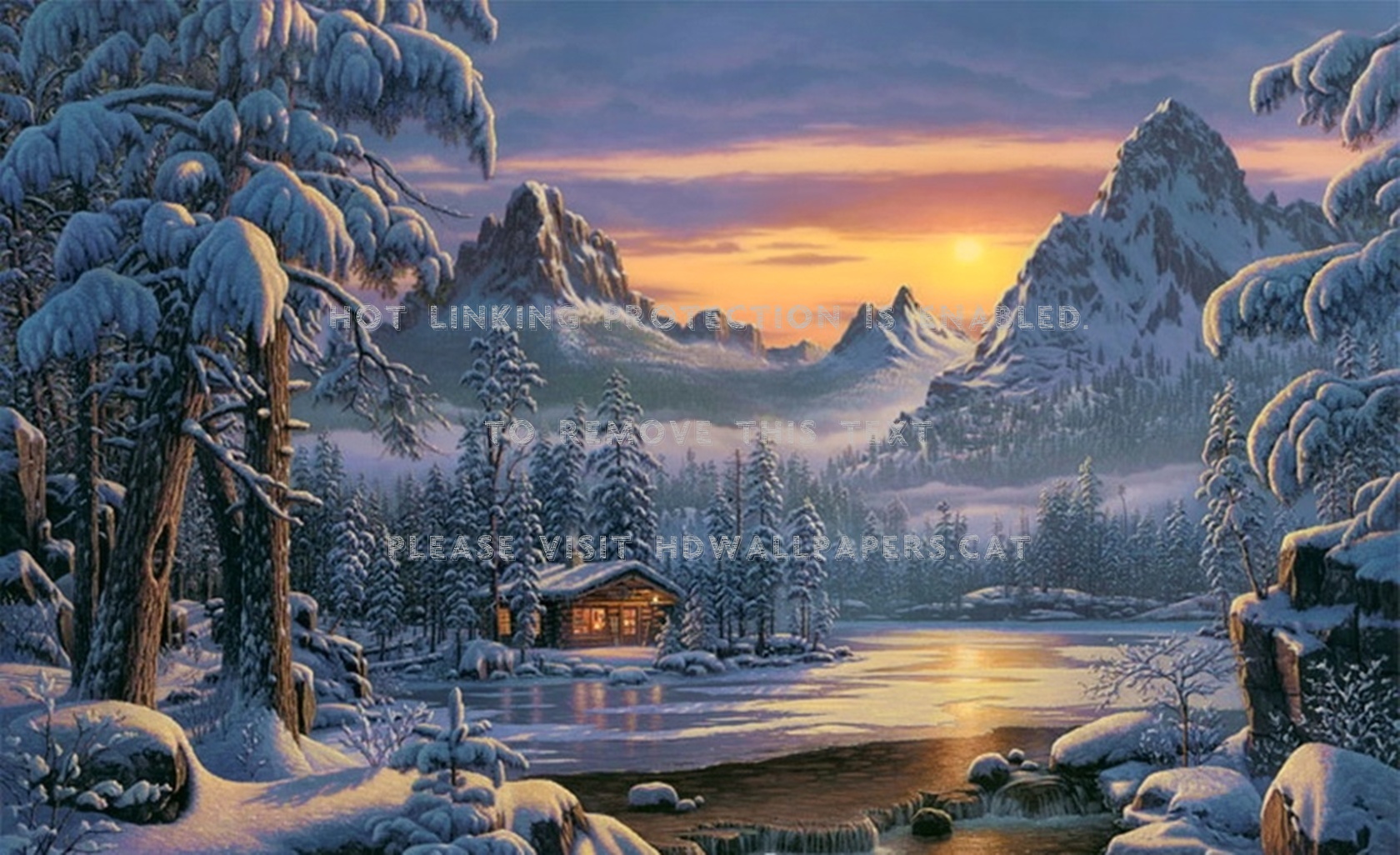 beautiful nature paintings cool snow winter