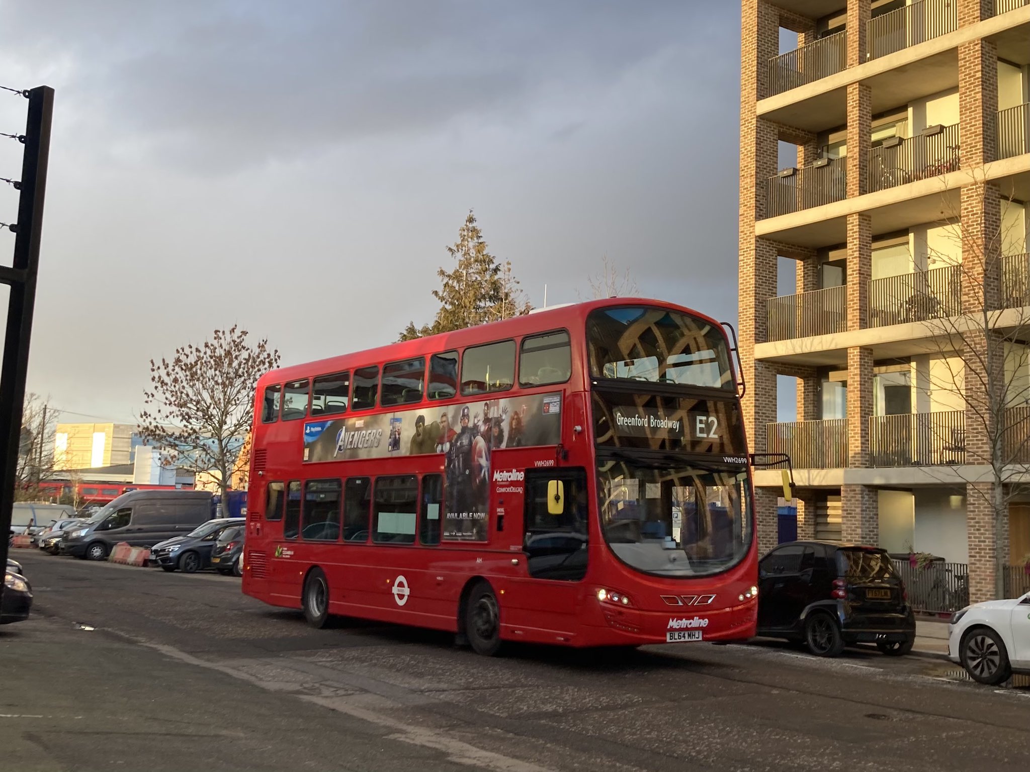 London Bus Photo - #FriendlyFriday VWH2699 (BL64MHJ) and VWH2706 (BF15KFU) are seen working Route E2 back on the 22nd of January, with this day being both buses first appearance