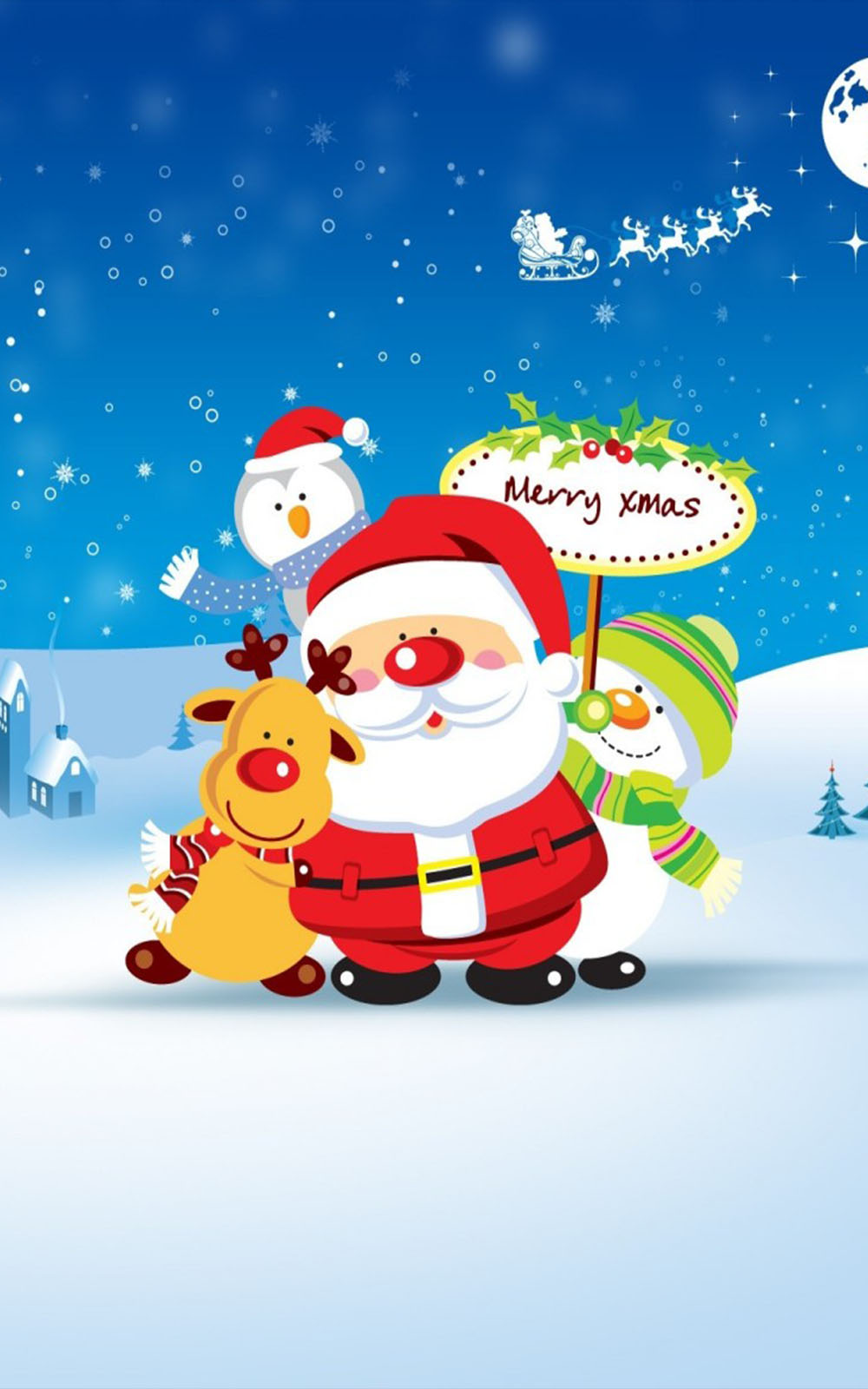 Merry Christmas Santa Cartoon 4K Ultra HD Mobile Wallpapers