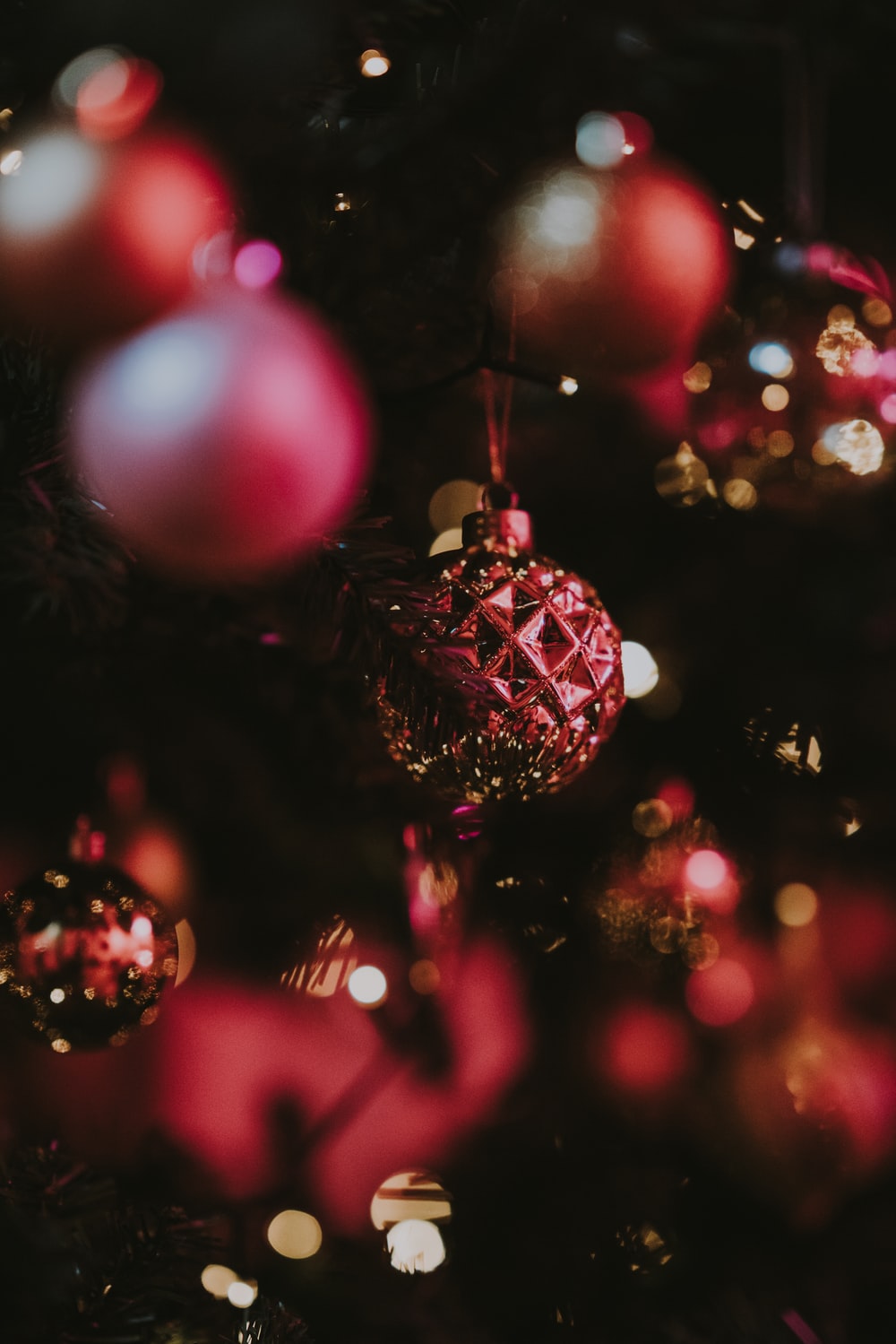 beige and purple baubles photo – Free Christmas Image