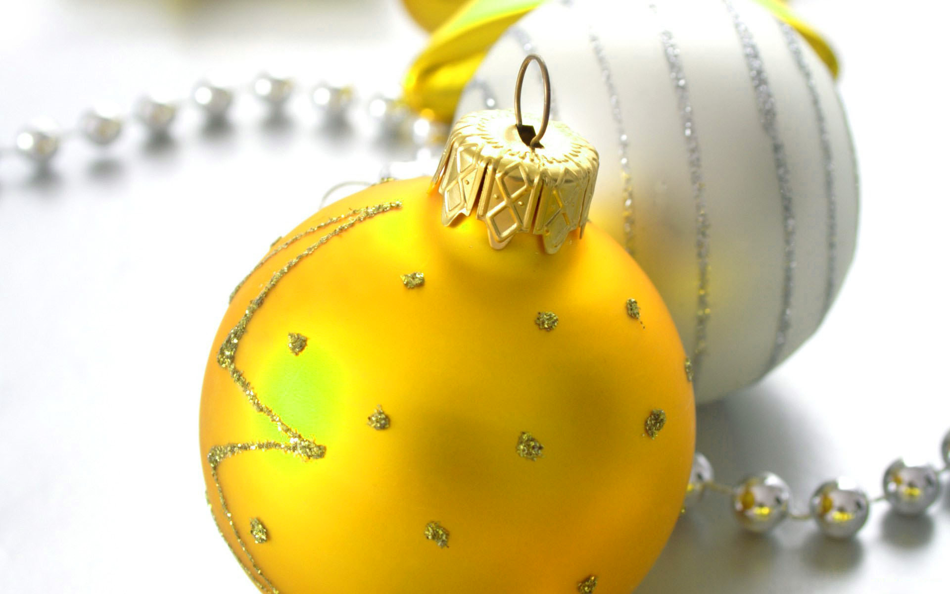 White Christmas Background with Two Christmas Balls (2)​-Quality Free Image and Transparent PNG Clipart