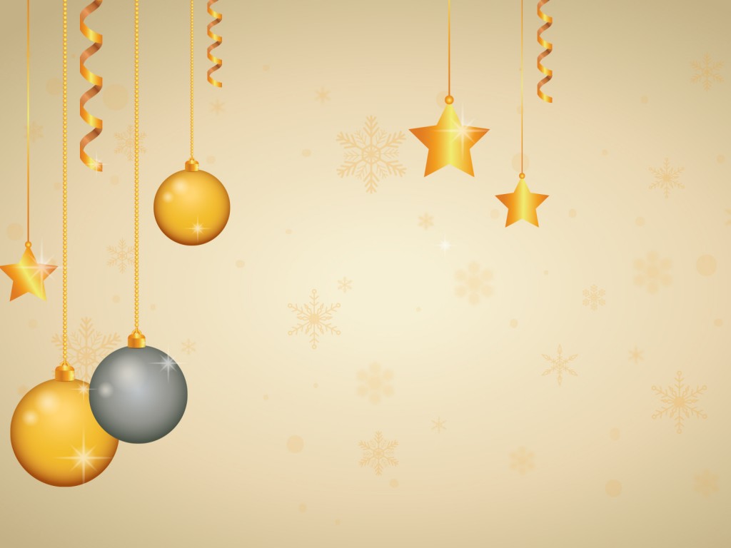 Yellow Christmas Stars Powerpoint Graphics, Christmas, Yellow PPT Background and