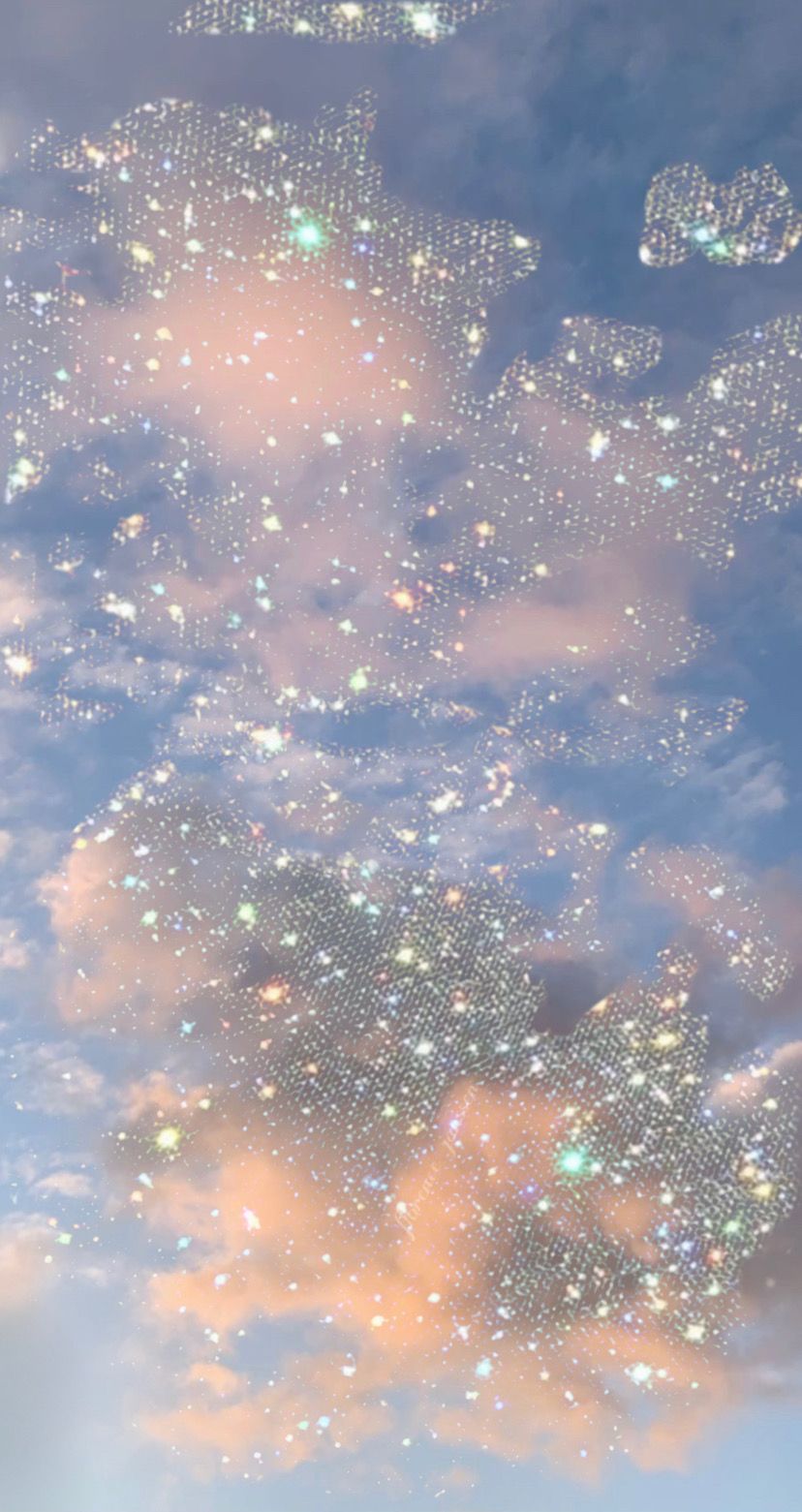 Glitter Sky - Holographic wallpaper, Cloud wallpaper, Black aesthetic wallpaper