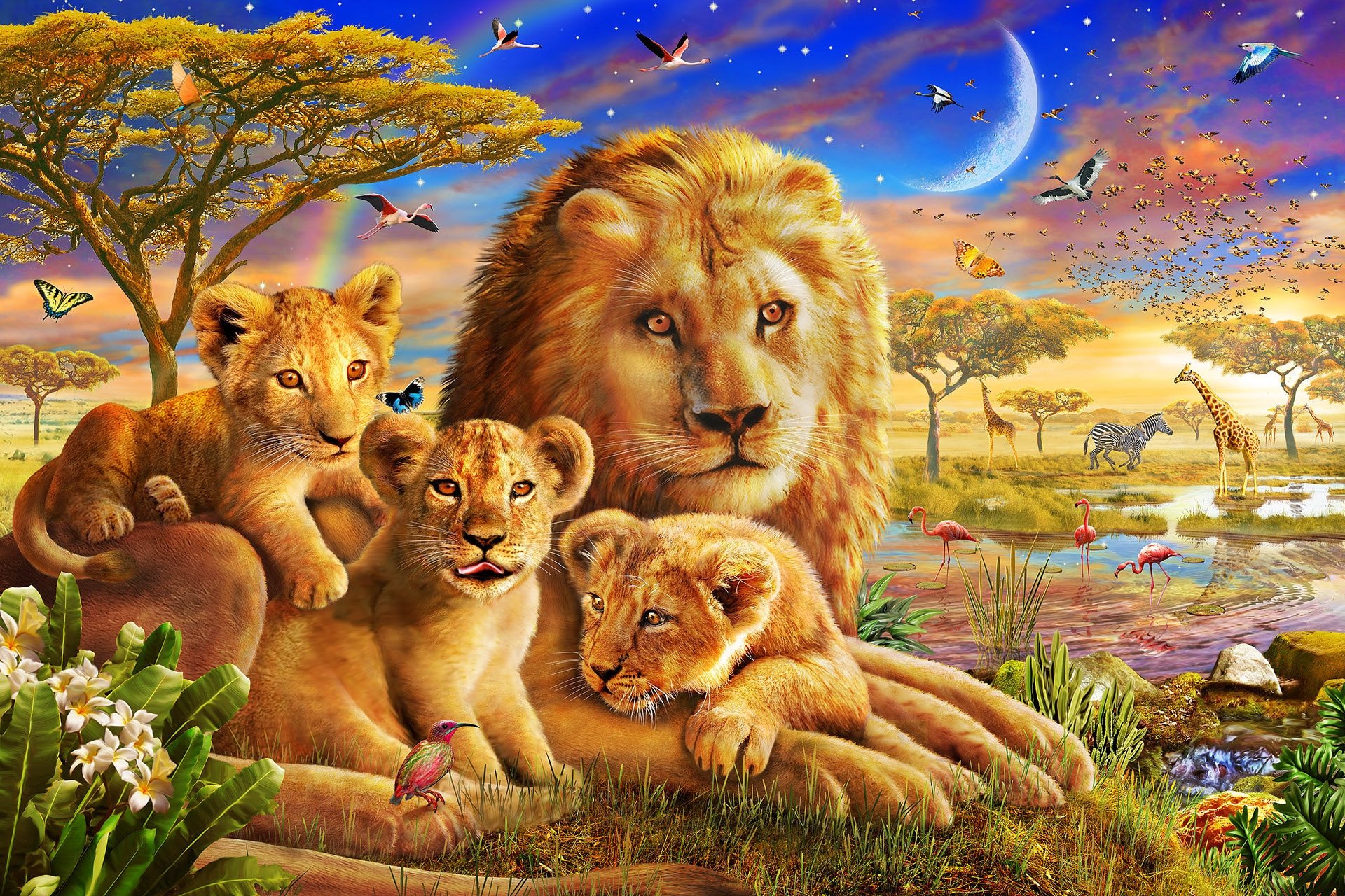 lion, Family Wallpaper HD / Desktop and Mobile Background
