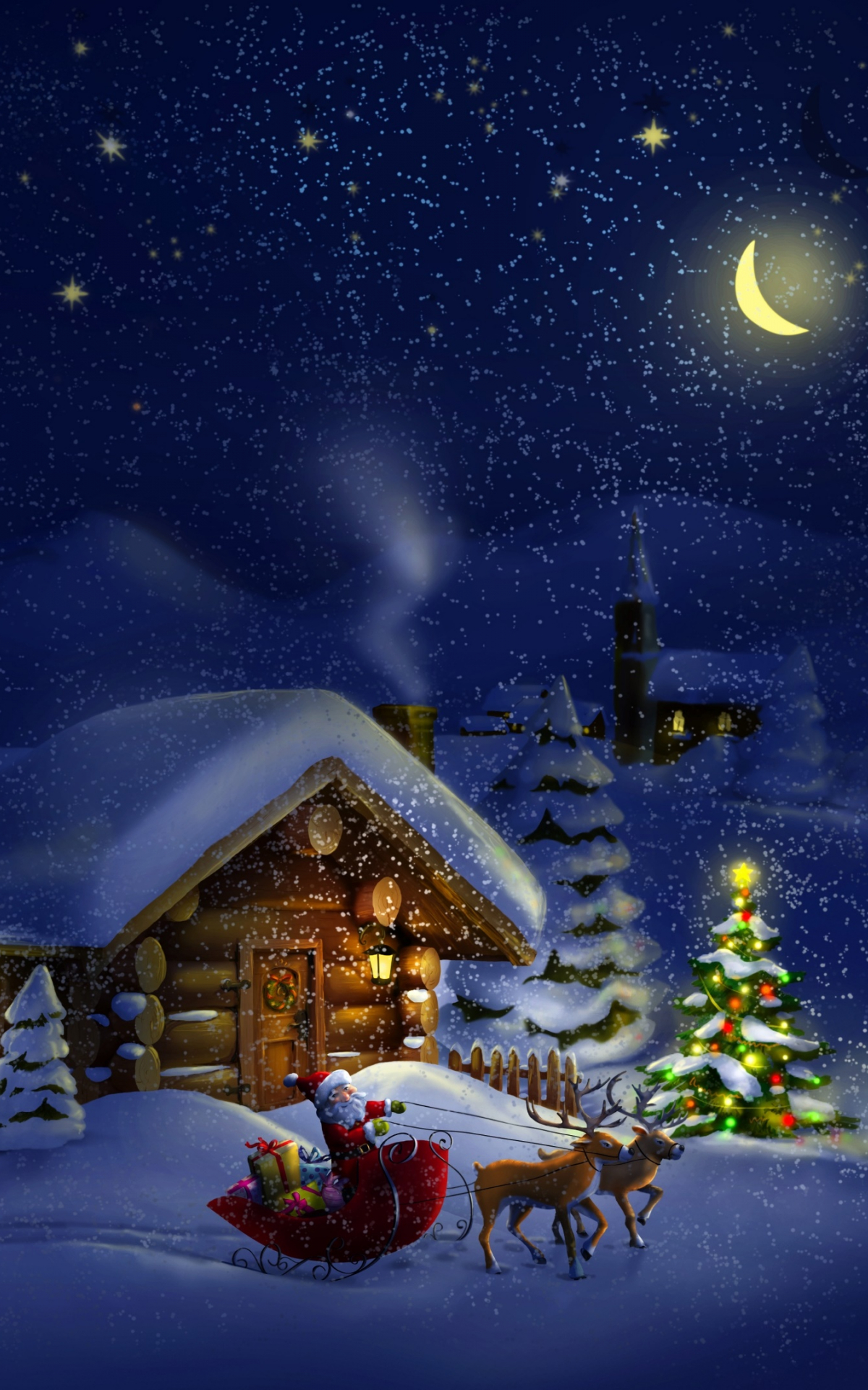Free download Christmas night with Santa 4K Ultra HD wallpaper 4k [3840x2160] for your Desktop, Mobile & Tablet. Explore Christmas Night Wallpaper. Free 3D Christmas Wallpaper, Christmas Desktop Free
