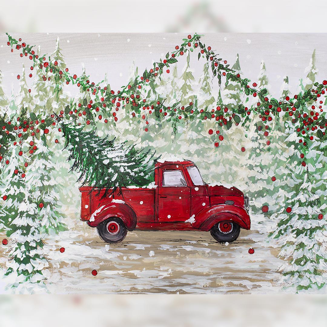Red Truck Christmas Background // Heidi Hope