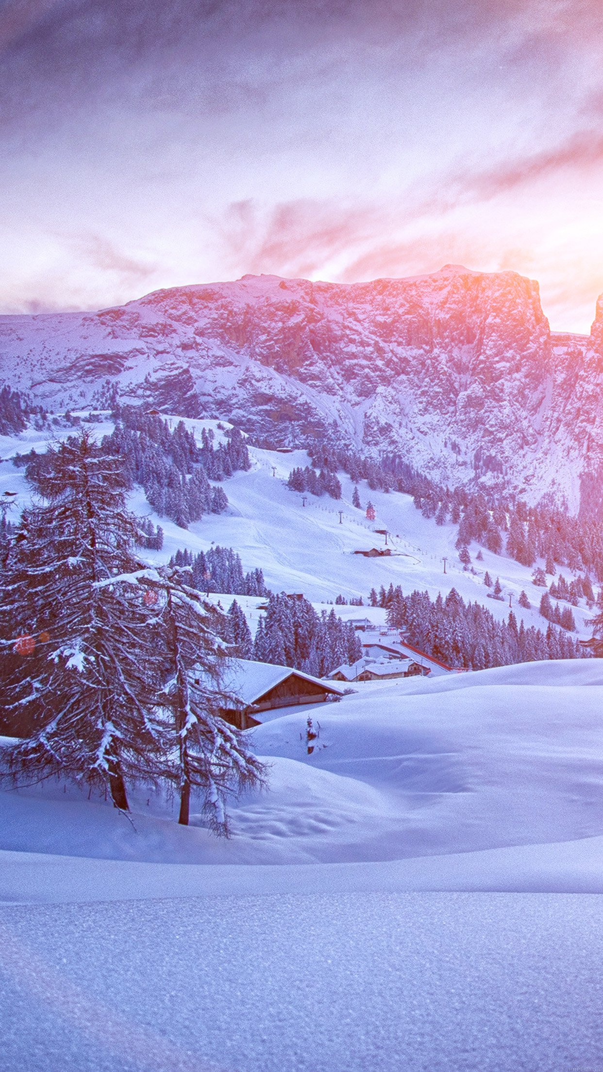 Mountain Green Snow Winter Nature Ski Flare Android wallpaper HD wallpaper