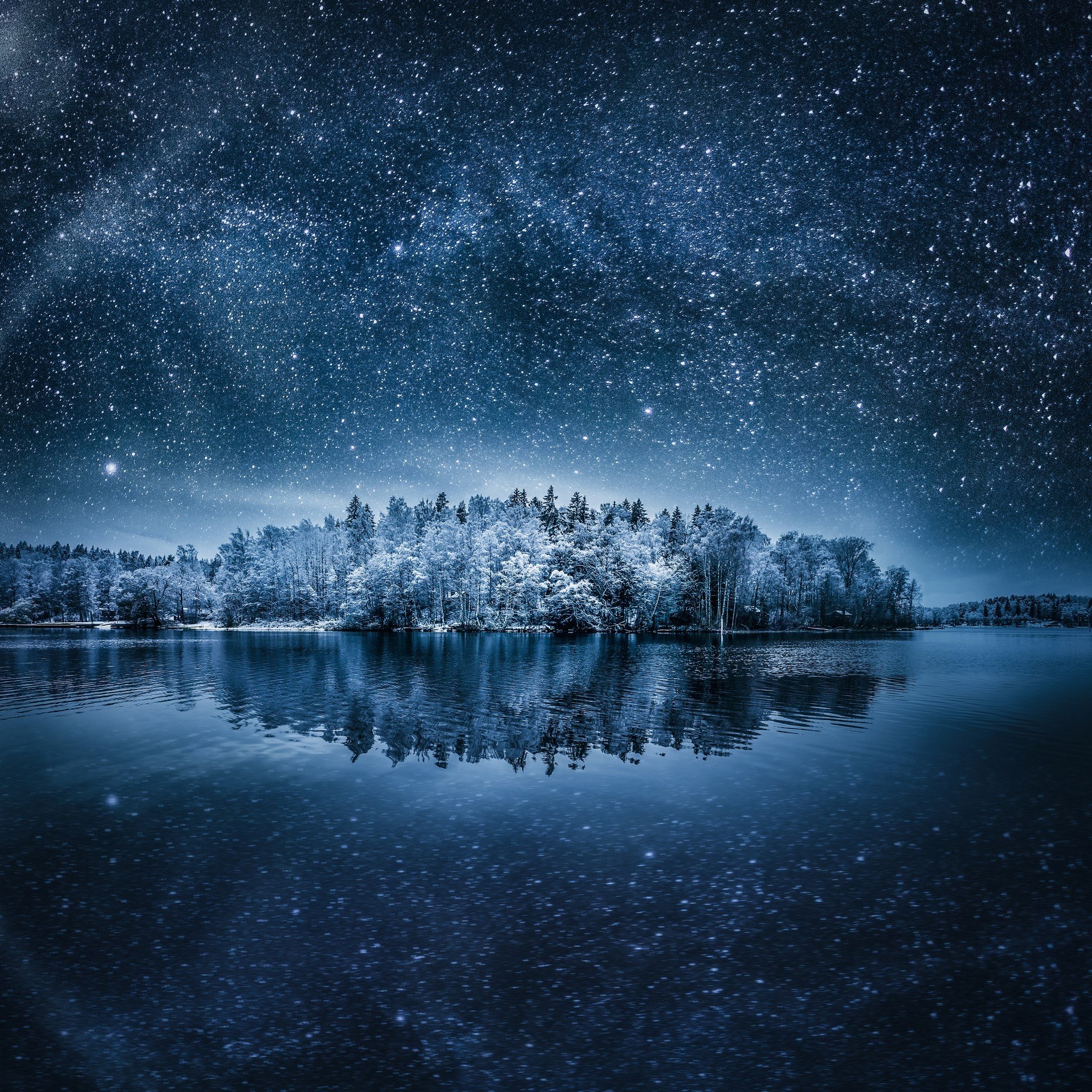 night, Landscape, Winter, Stars, Nature HD Wallpaper / Desktop and Mobile Image & Photo