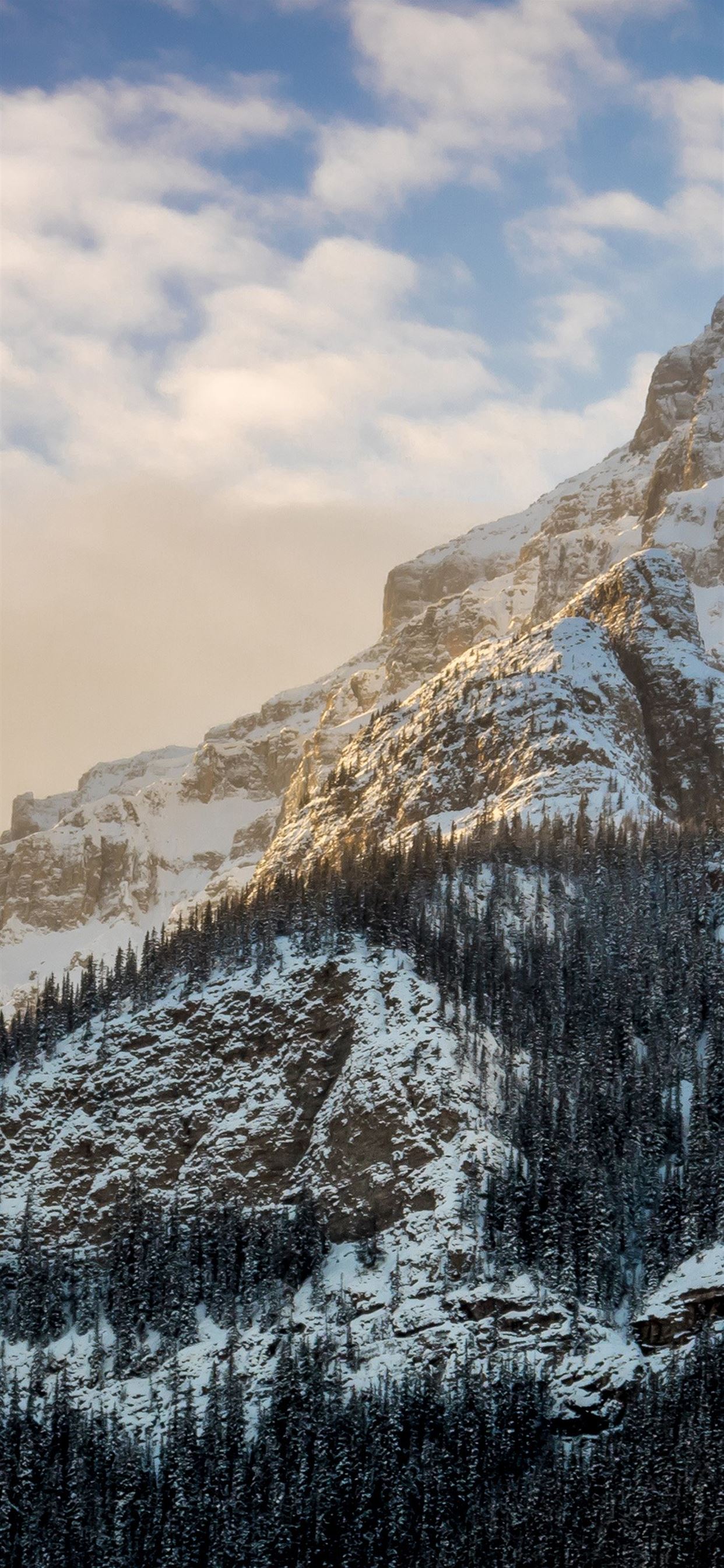 Mountain Snow Winter Cold Nature iPhone X Wallpaper Free Download