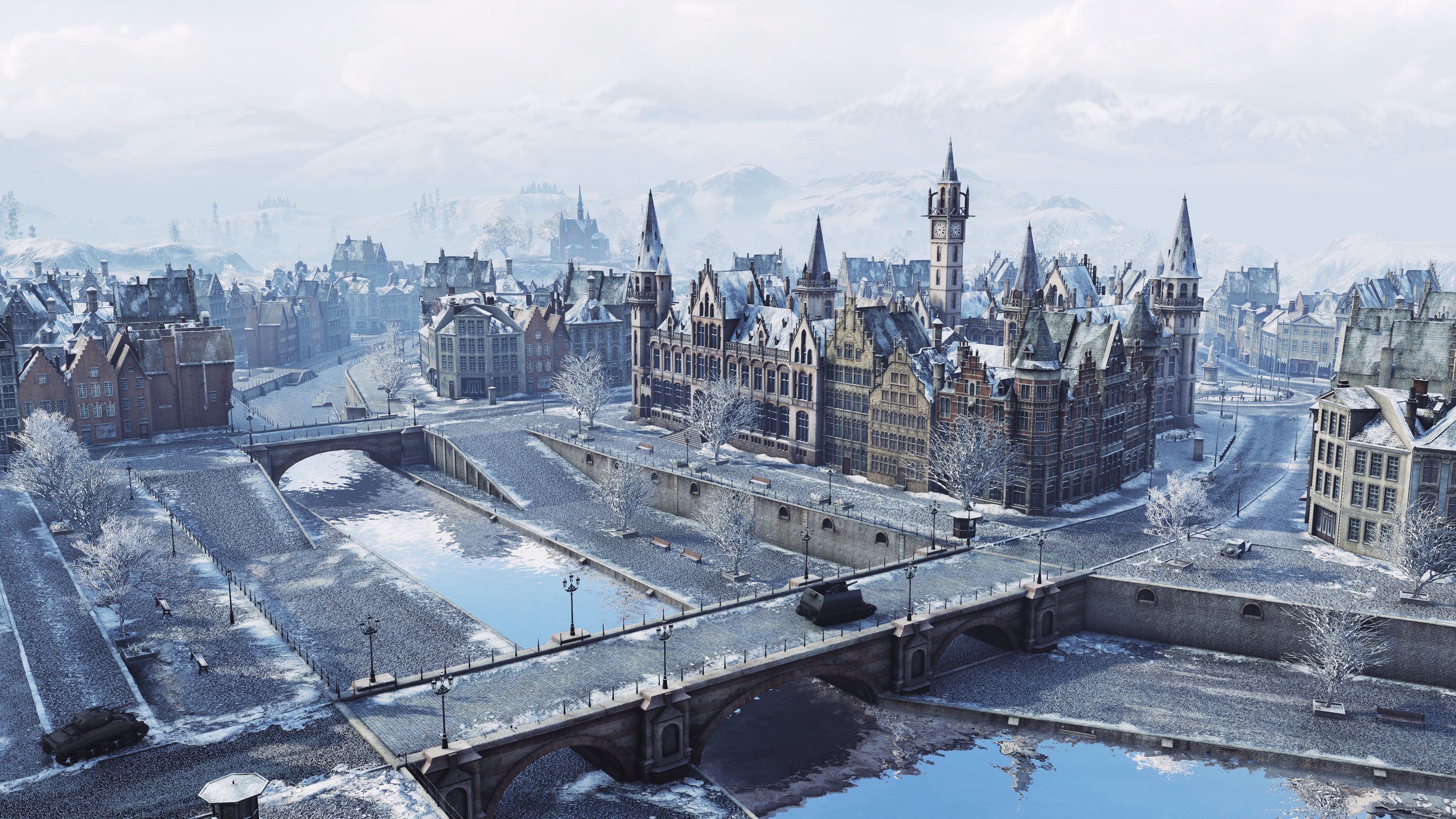 Wallpaper World of Tanks, Windstorm, city, winter 3840x2160 UHD 4K Picture, Image