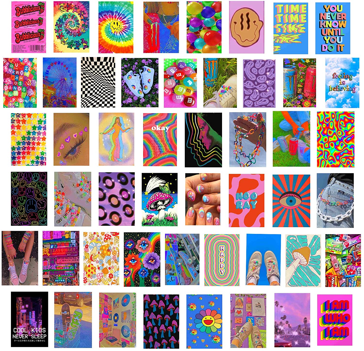 Indie Room Decor For Bedroom Aesthetic Wall Collage Kit Aesthetic Picture Bedroom Room Decor For Teen Girls Cute Kidcore Y2k Room Decor Aesthetic Posters Minimalist Gift 50 Pcs 4X6 Photo Image