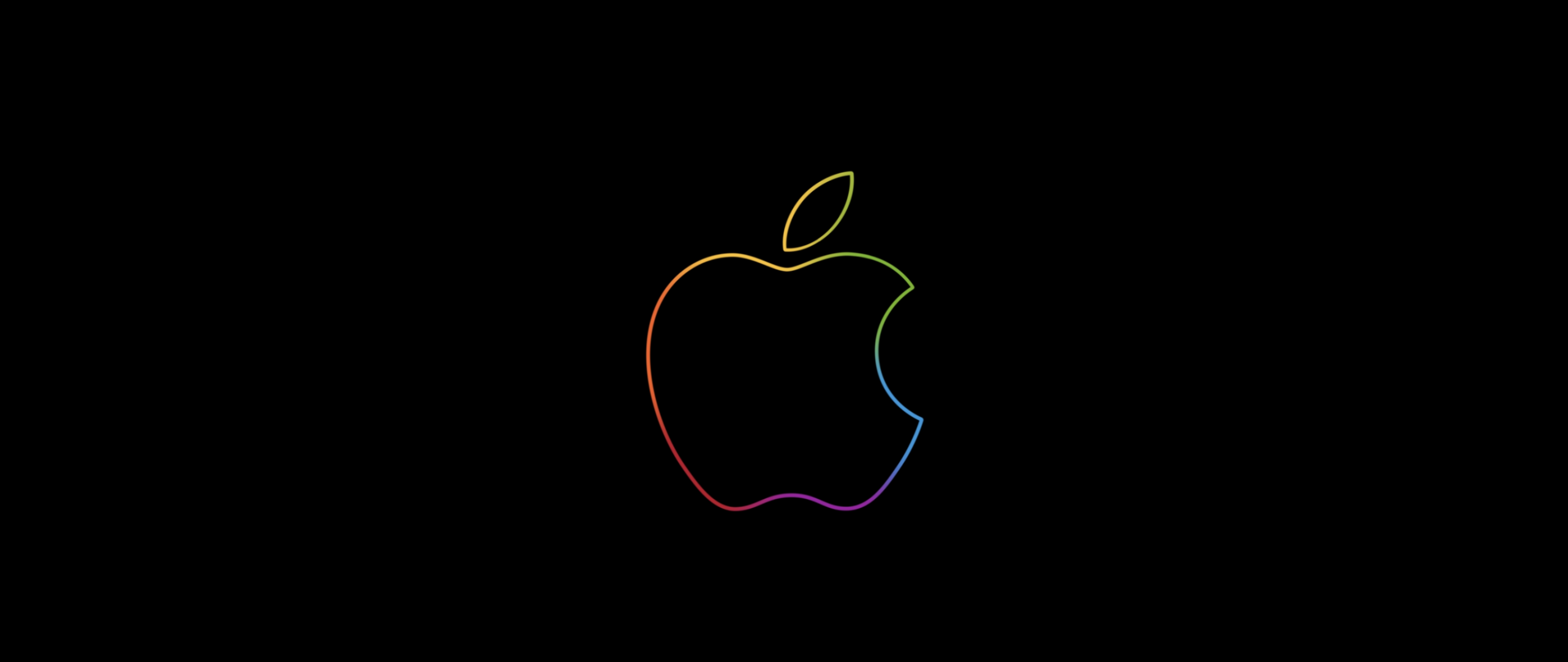 Apple logo Wallpaper 4K, Colorful, Outline, Black background, iPad, HD, Technology