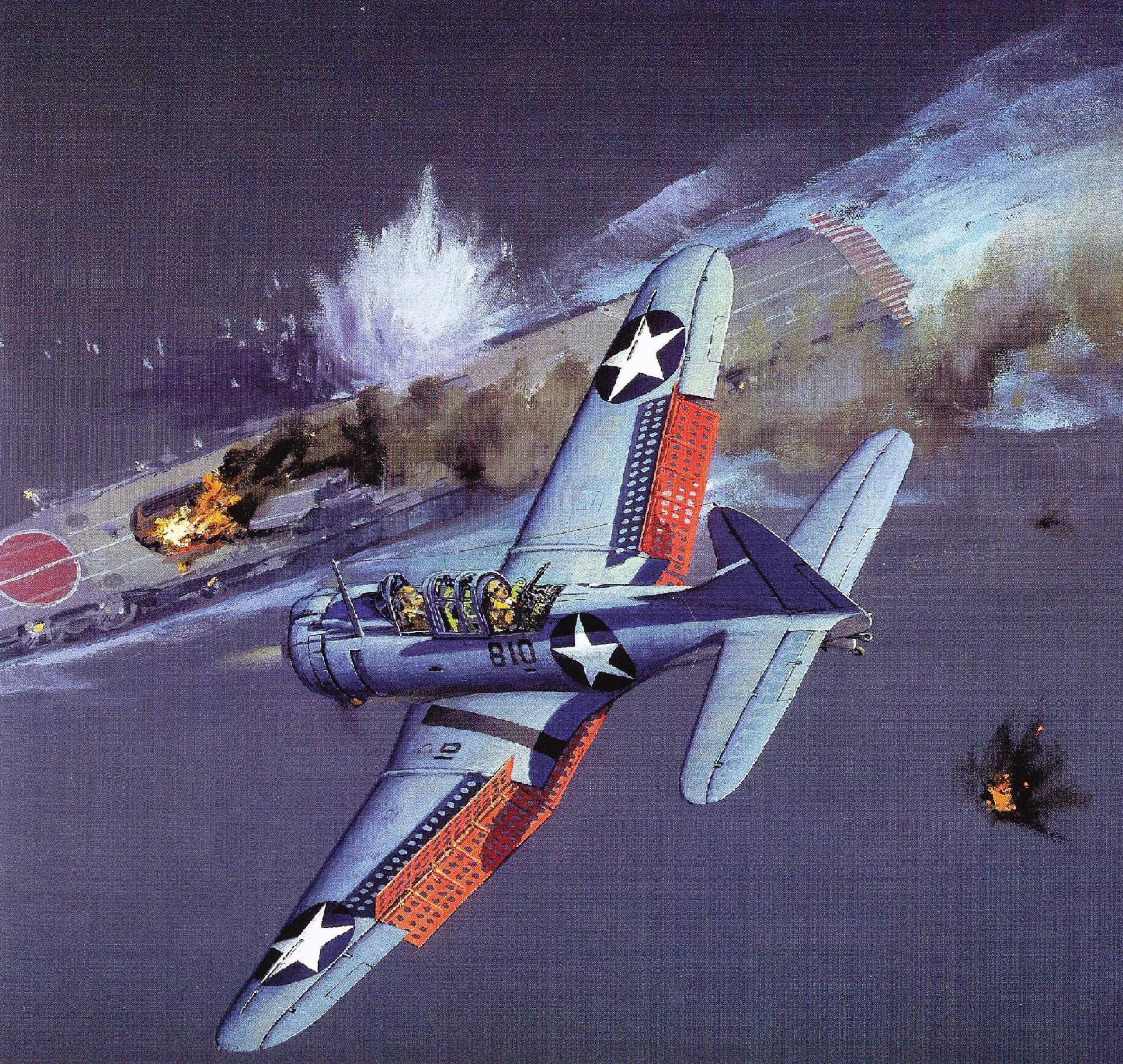 battle of midway akagi vs sbd dauntless HD wallpaper. Aircraft art, Aircraft painting, Airplane art