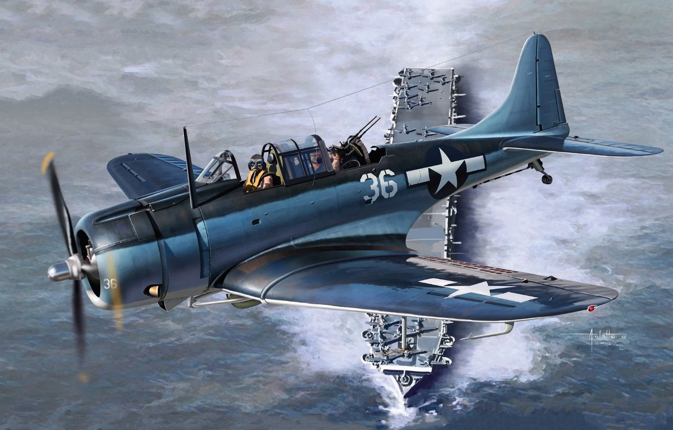 Wallpaper USA, Bomber, The Carrier, US Navy, Dive Bomber, SBD Dauntless, Deck Based Aircraft, SBD 5 Image For Desktop, Section авиация