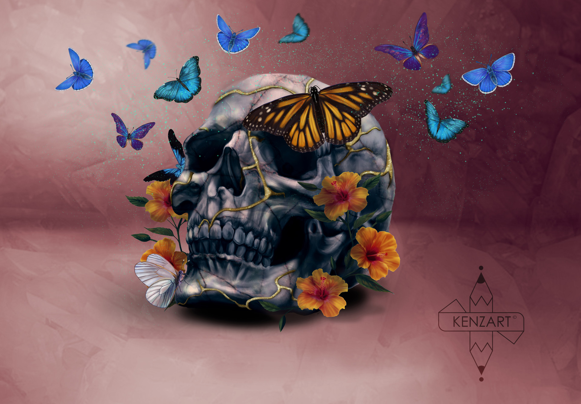 Skull Butterflies Wallpapers - Wallpaper Cave