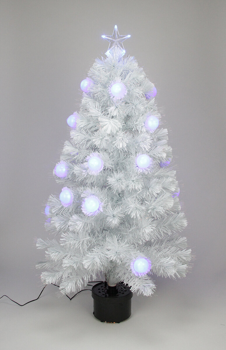 Northlight Iridescent Fiber Optic 4' White Artificial Christmas Tree With 24 Multi Colored Lights & Reviews