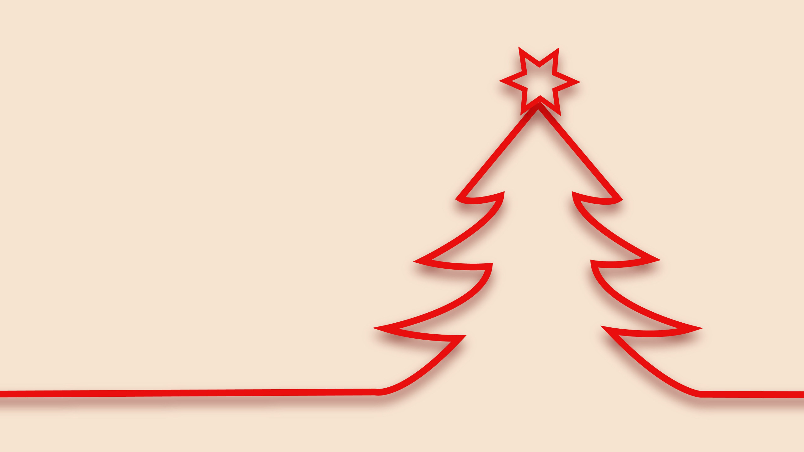Download wallpaper: Red minimalistic Christmas tree design 2560x1440