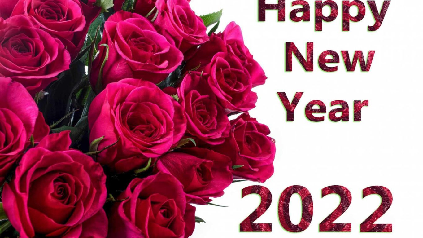 Happy New Year 2022 Red Roses Wallpaper HD High Quality 1920x1200, Wallpaper13.com