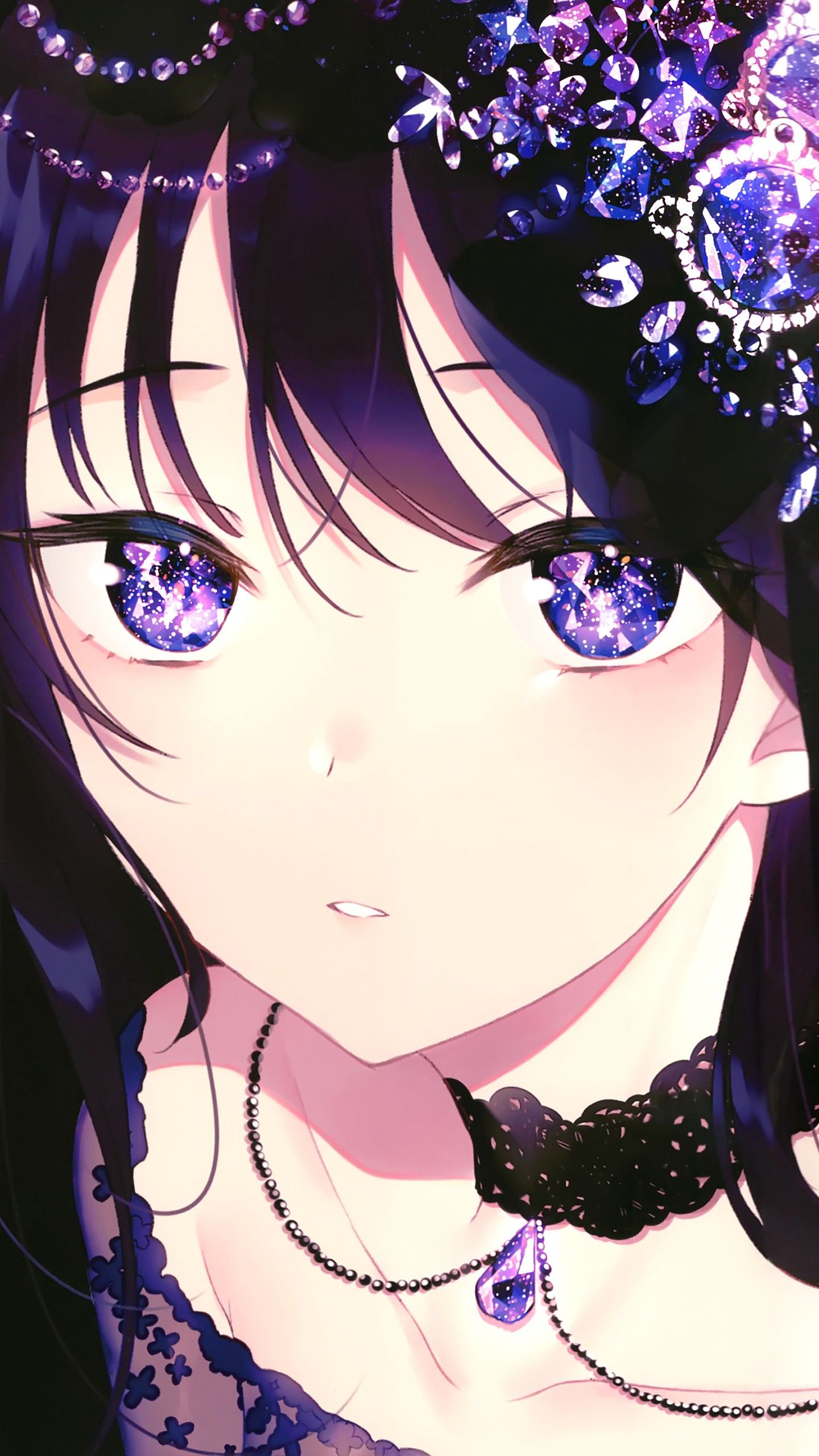 Anime Girl Purple Aesthetic Wallpaper