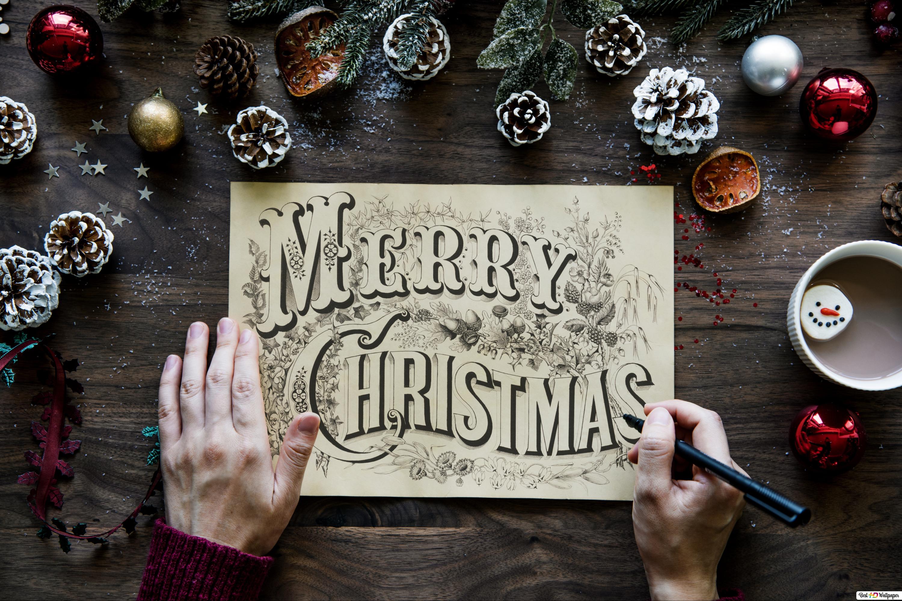 Christmas calligraphy HD wallpaper download