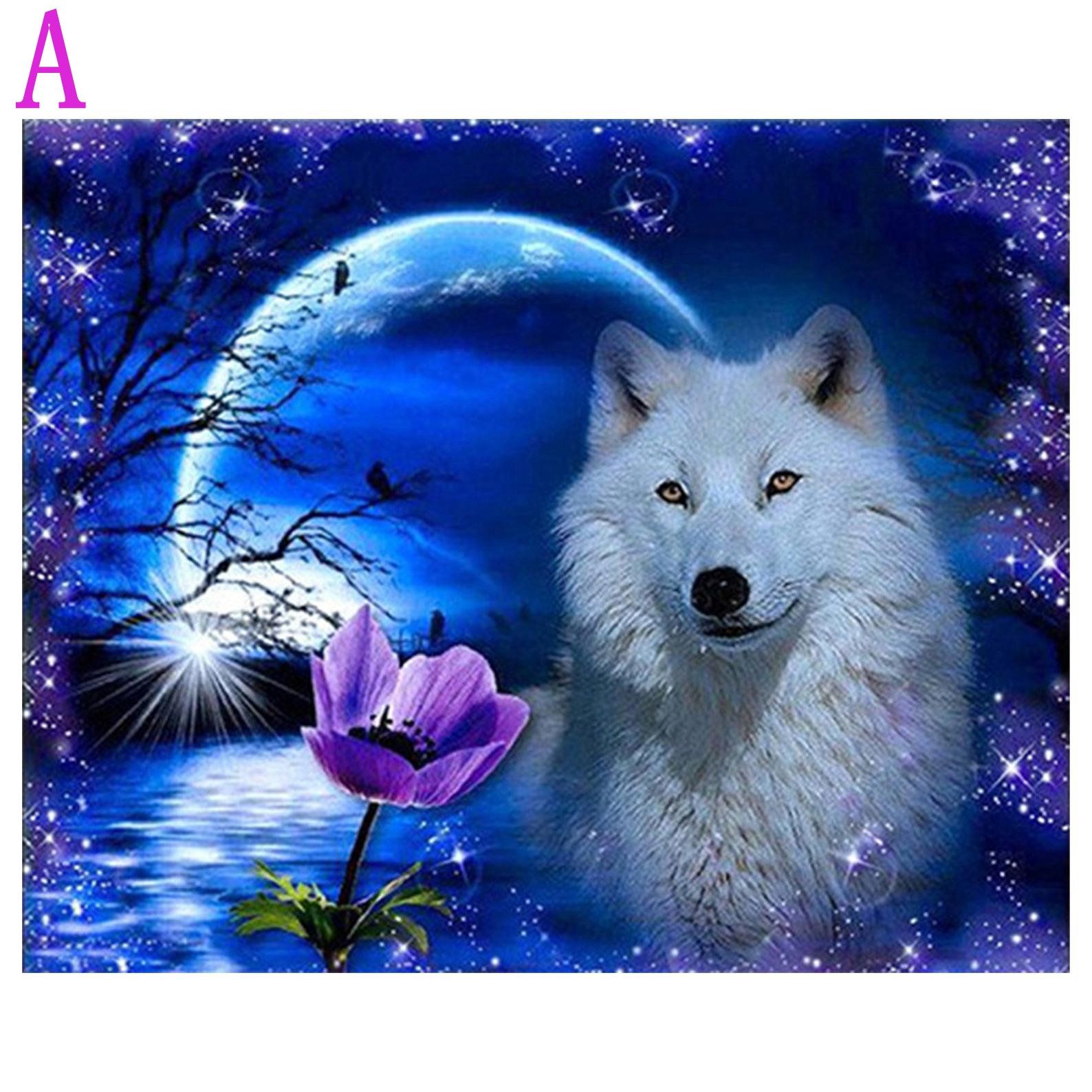 Animal Wolf & Flower 5D DIY Diamond Painting Full Square Round. Etsy. Wolf Wallpaper, Beautiful Wolves, Wolf Spirit Animal