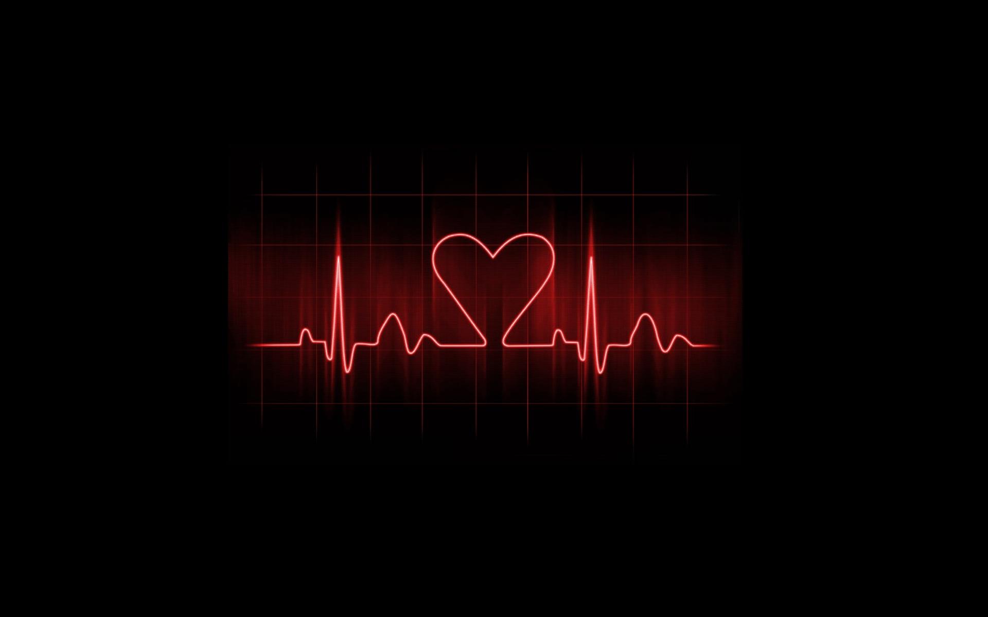 Heart pulse on a dark background