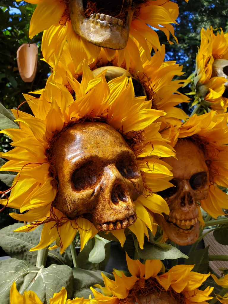 These DIY Sunflower Skulls Practically Scream Halloween