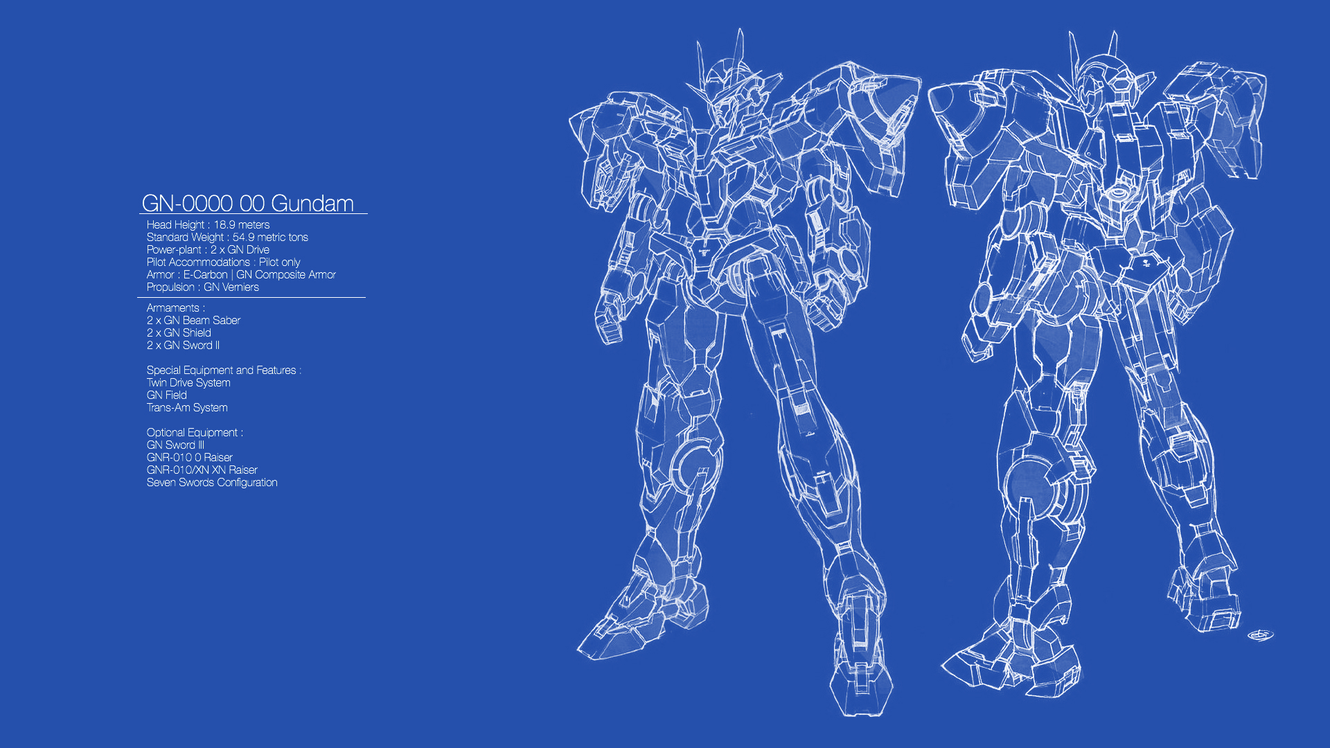 Gundam Blue Print Wallpaper